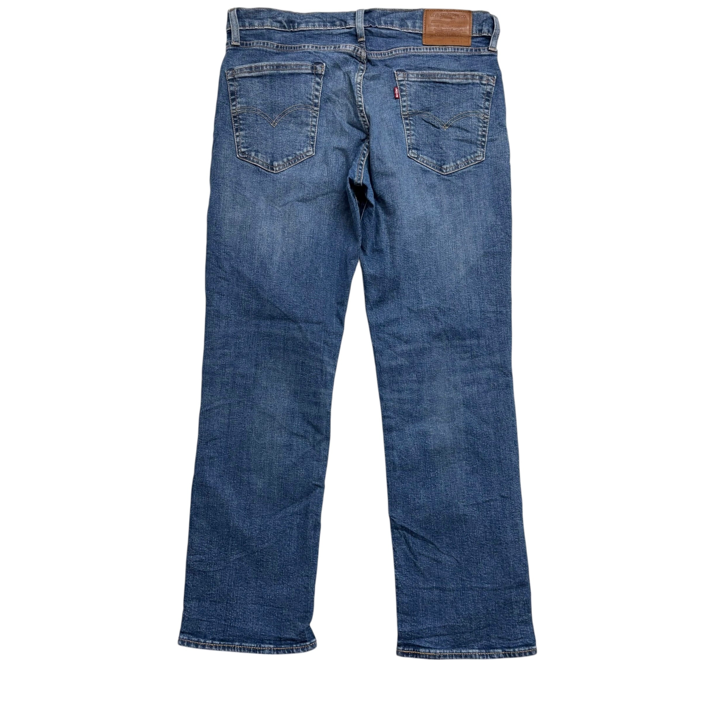 Levis 514 Jeans W34 L30 Mens Mid Blue Regular Straight Fit Stretch Premium (E)