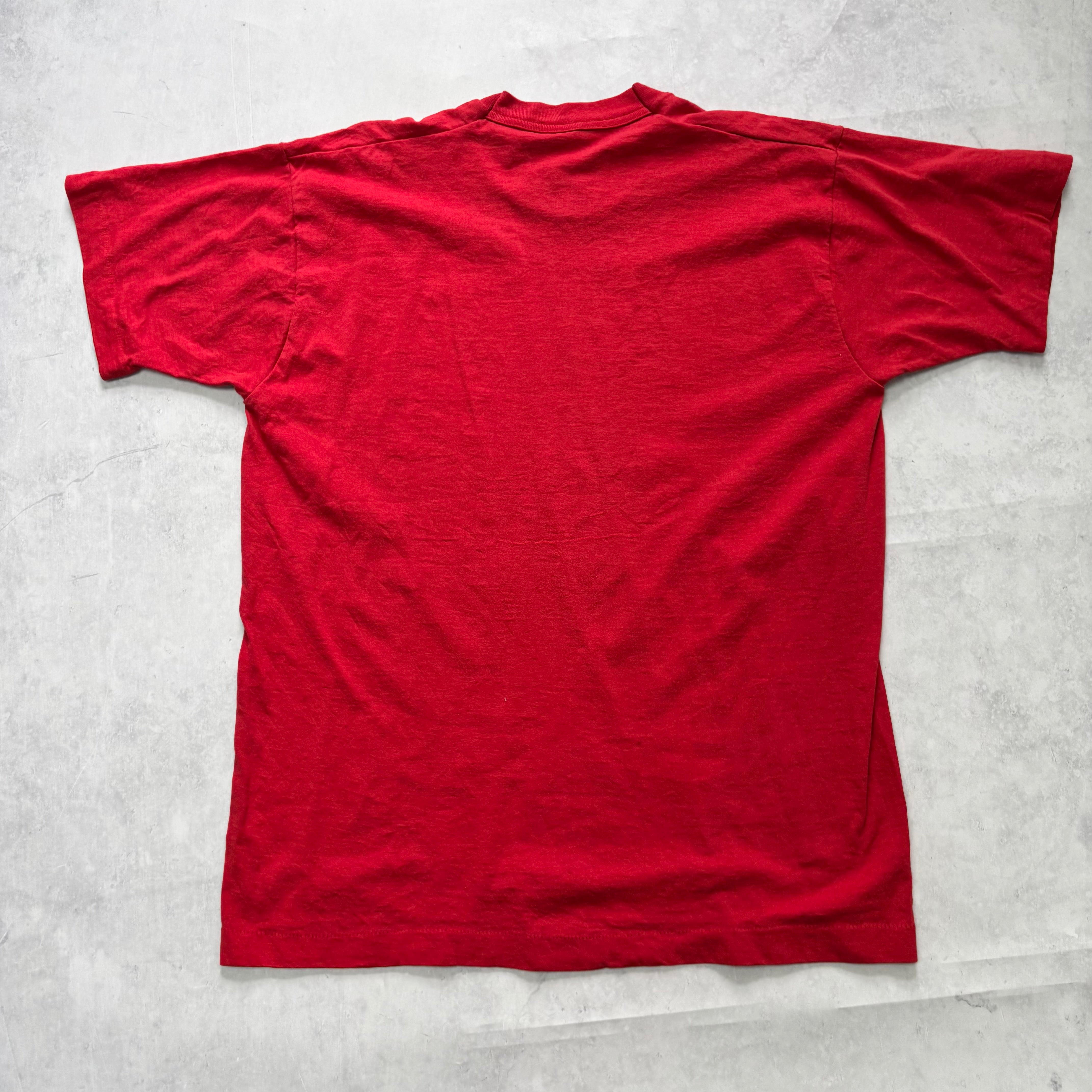 Vintage T Shirt Mens Medium Red Single Stitch Graphic Print 90s USA (E)