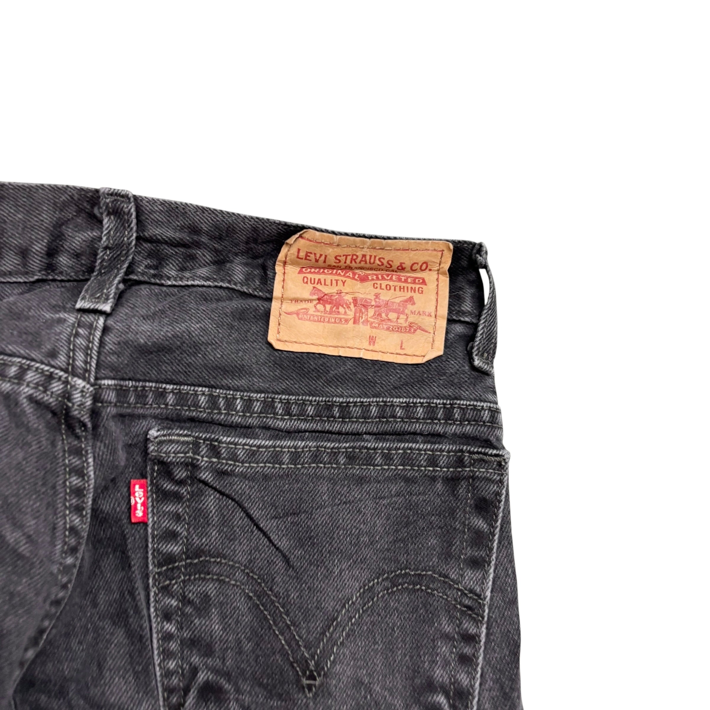 Levis 516 Jeans W27 L32 Mens Black Regular Straight Fit Vintage Denim (E)