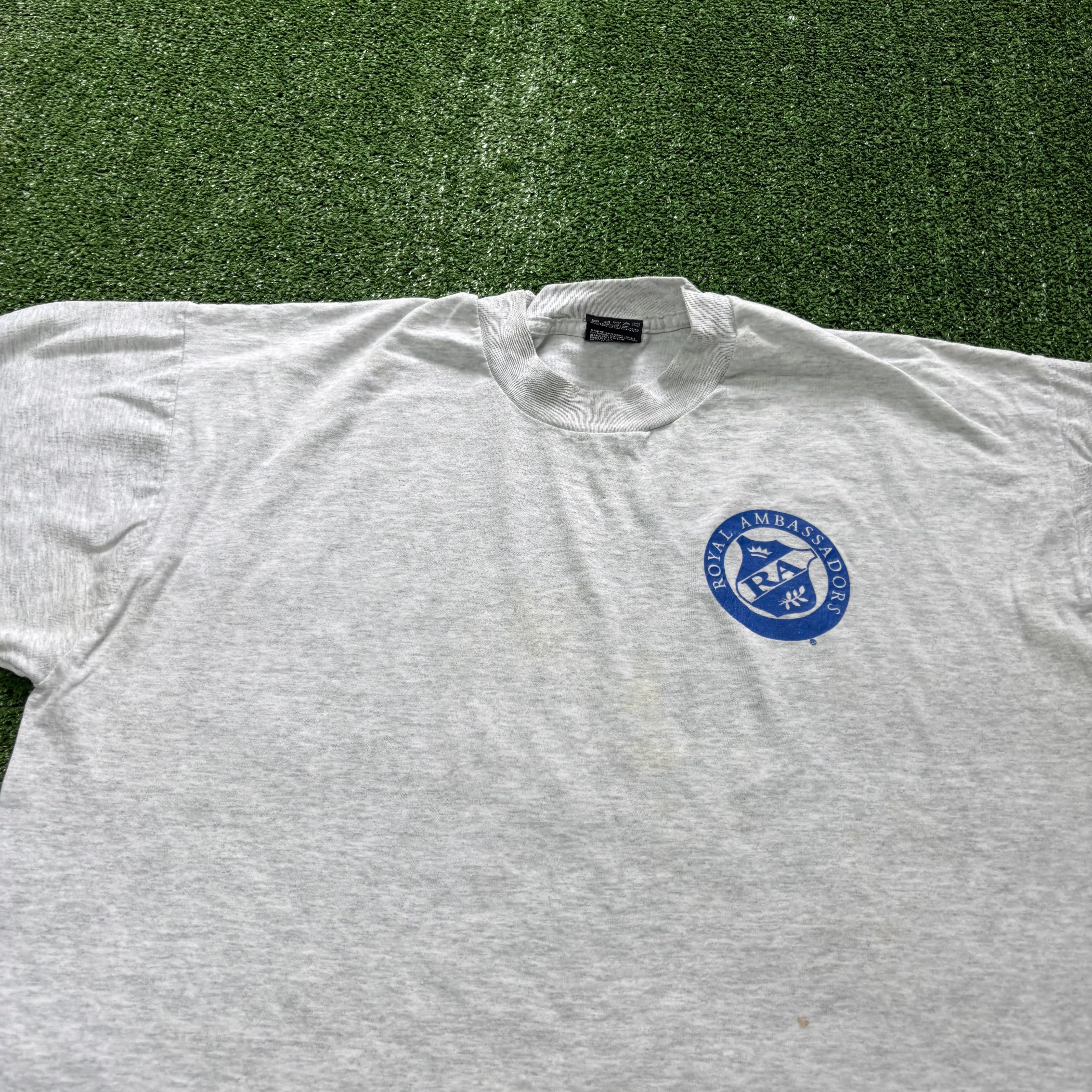 Vintage T Shirt Mens Large Grey Single Stitch Graphic Print 90s USA (F)