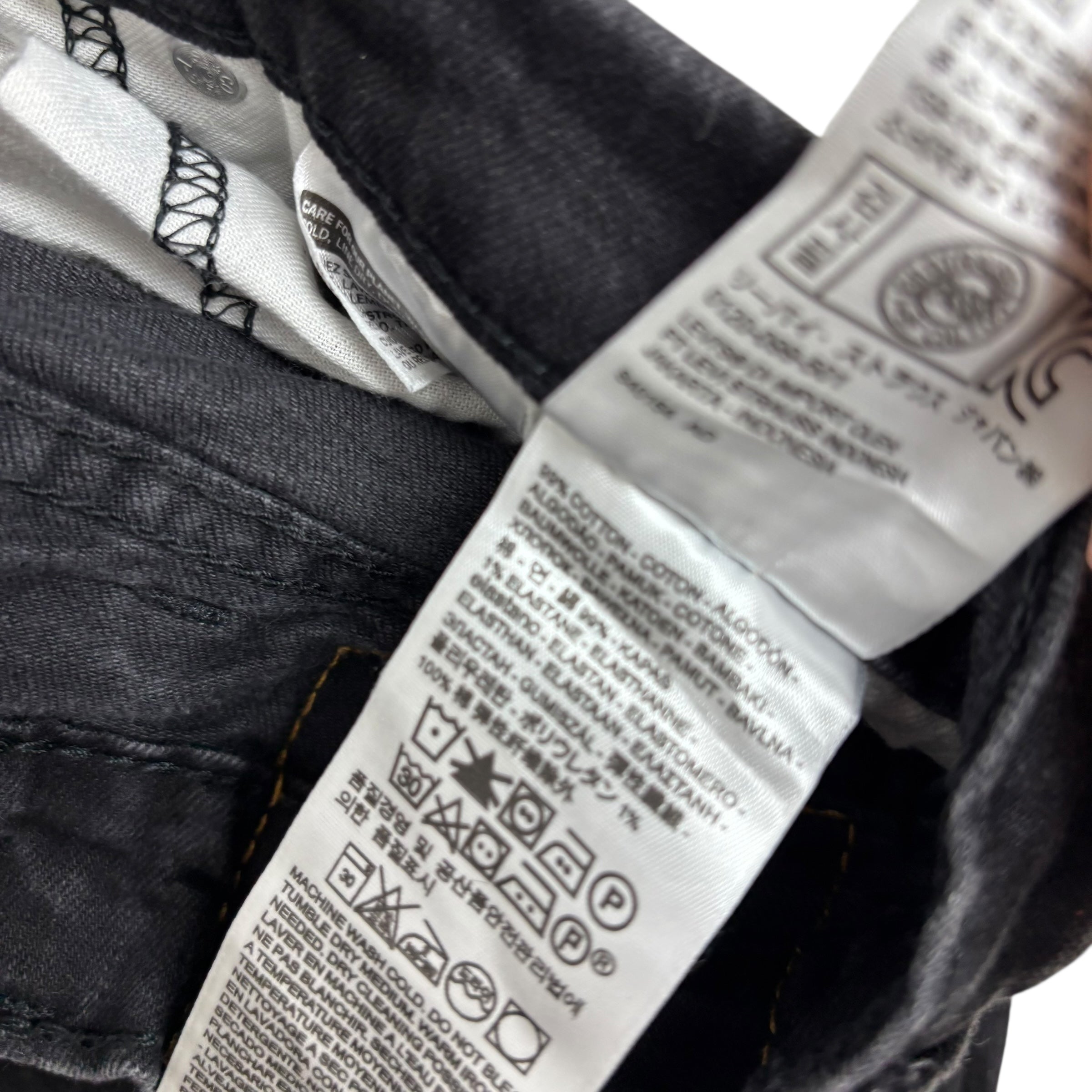 Levis 514 Jeans W38 L29 Mens Black Regular Straight Fit Stretch Denim (E)