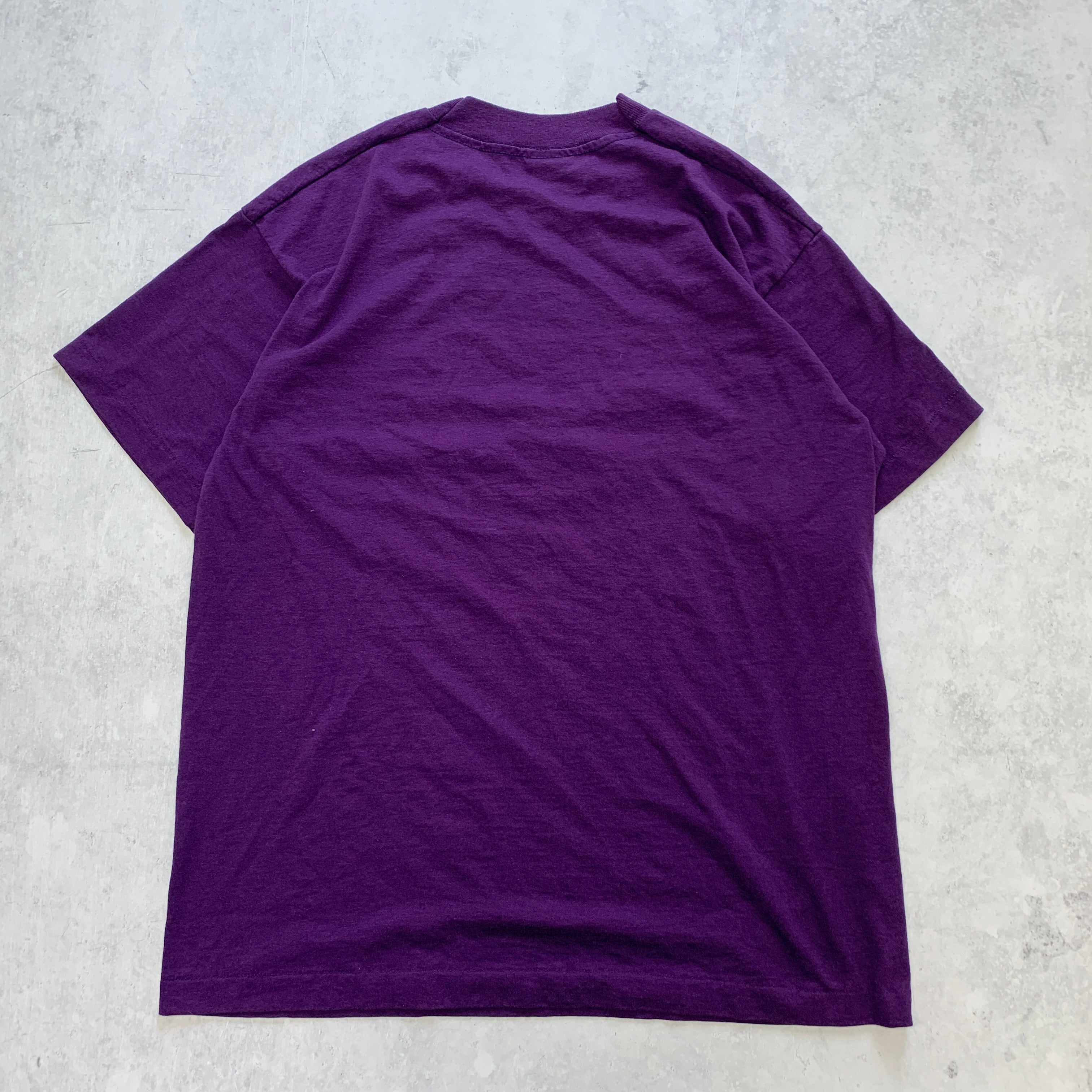 Vintage T Shirt Mens Large Purple Single Stitch Graphic Print 90s USA