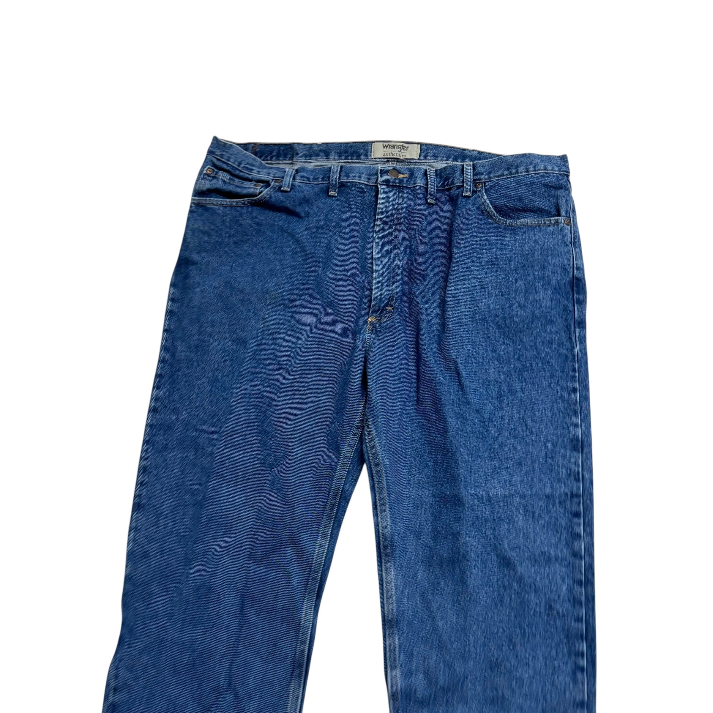 Wrangler Jeans W48 L30 Mens Mid Blue Regular Straight Fit Denim (E)