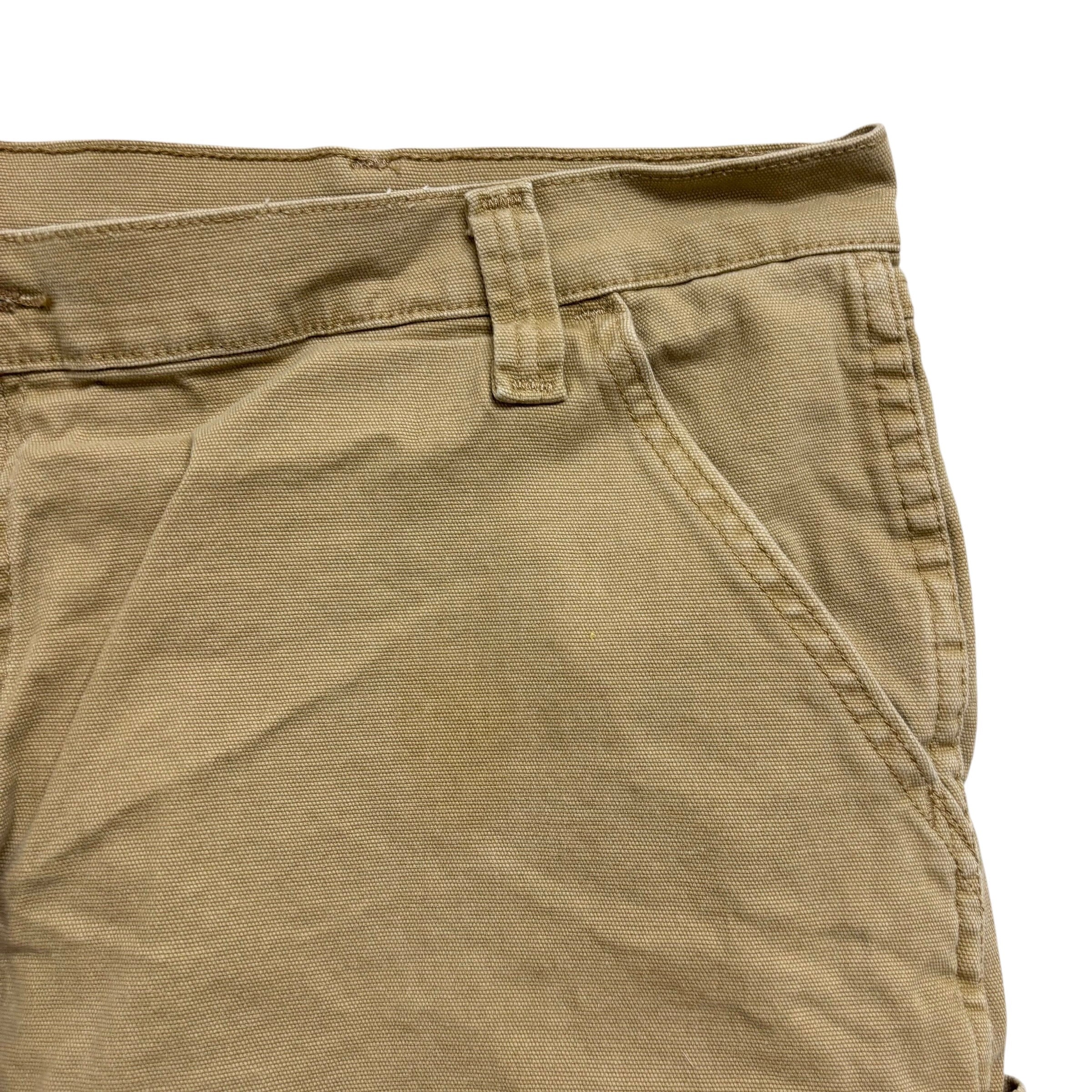 Wrangler Baggy Jorts W42 Mens Beige Denim Shorts Relaxed Stretch Carpenter (F)