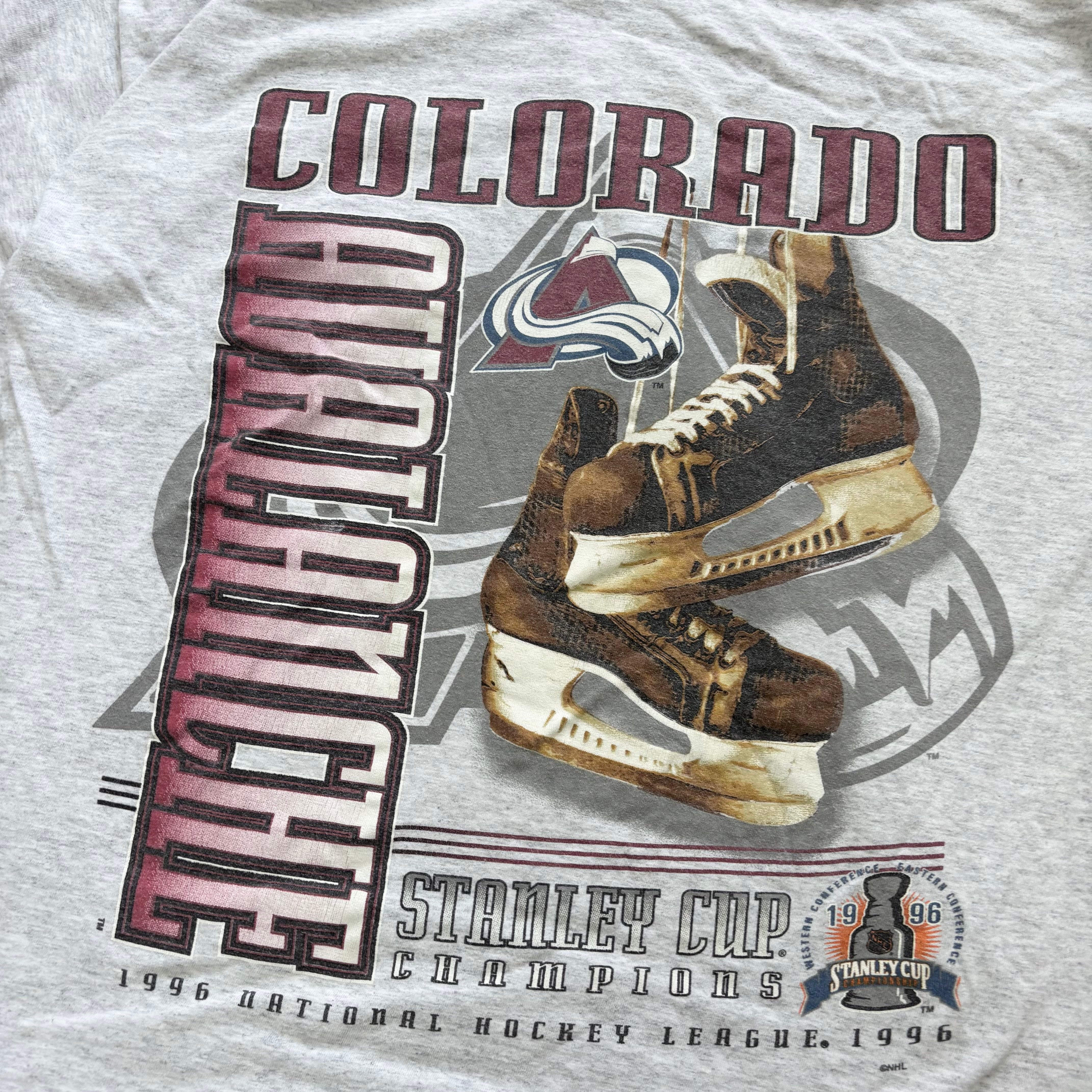 Vintage T Shirt Mens XXL Grey Single Stitch Graphic Print 90s Hockey USA (E)