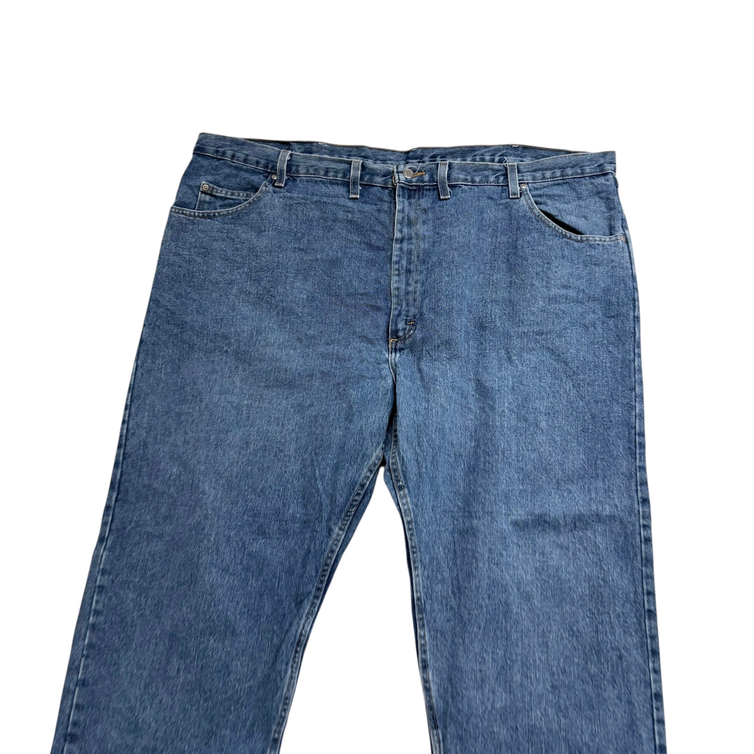 Wrangler Jeans W48 L30 Mens Mid Blue Relaxed Straight Fit Denim (E)