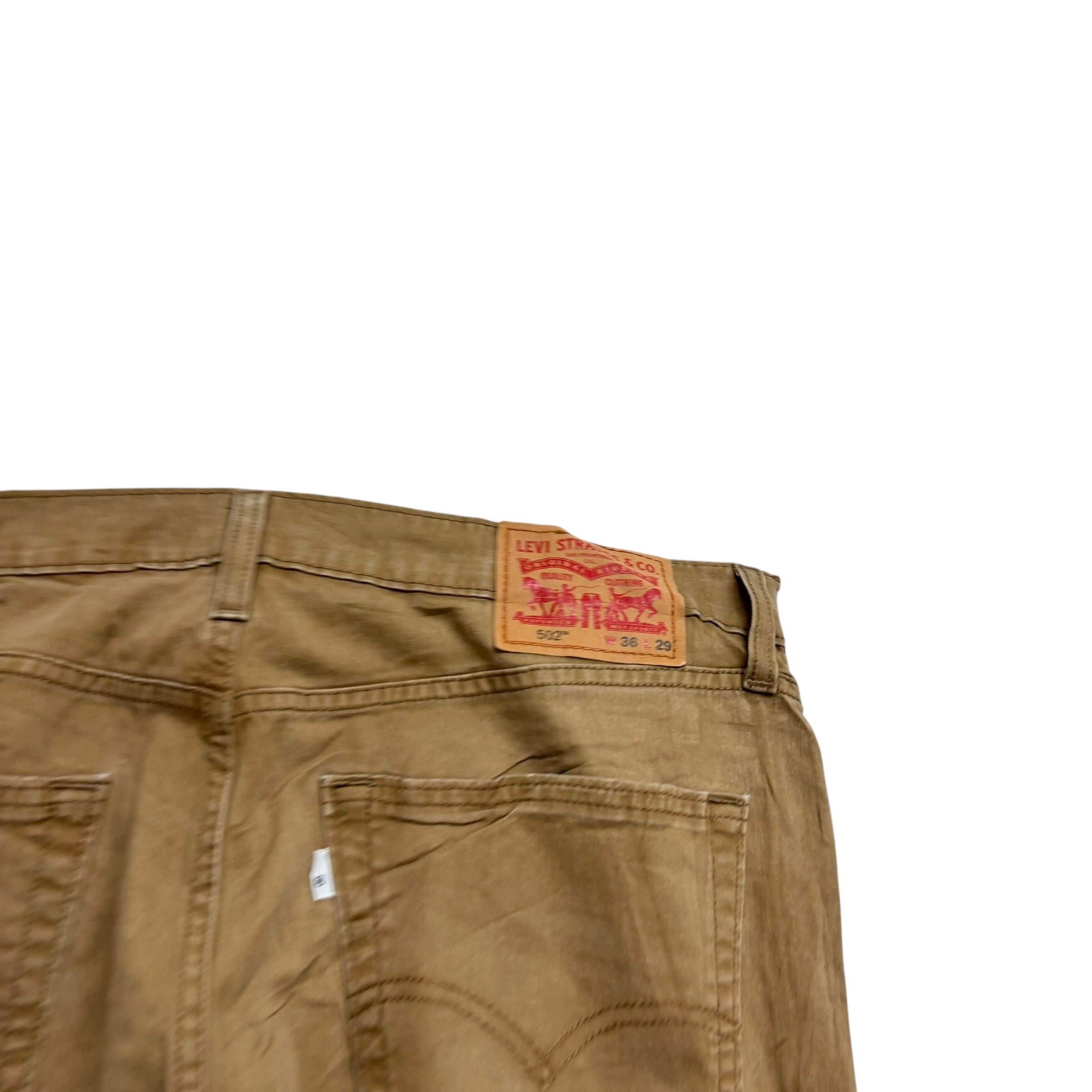 Levis 502 Jeans W36 L29 Mens Tan Regular Tapered Fit Stretch Pants
