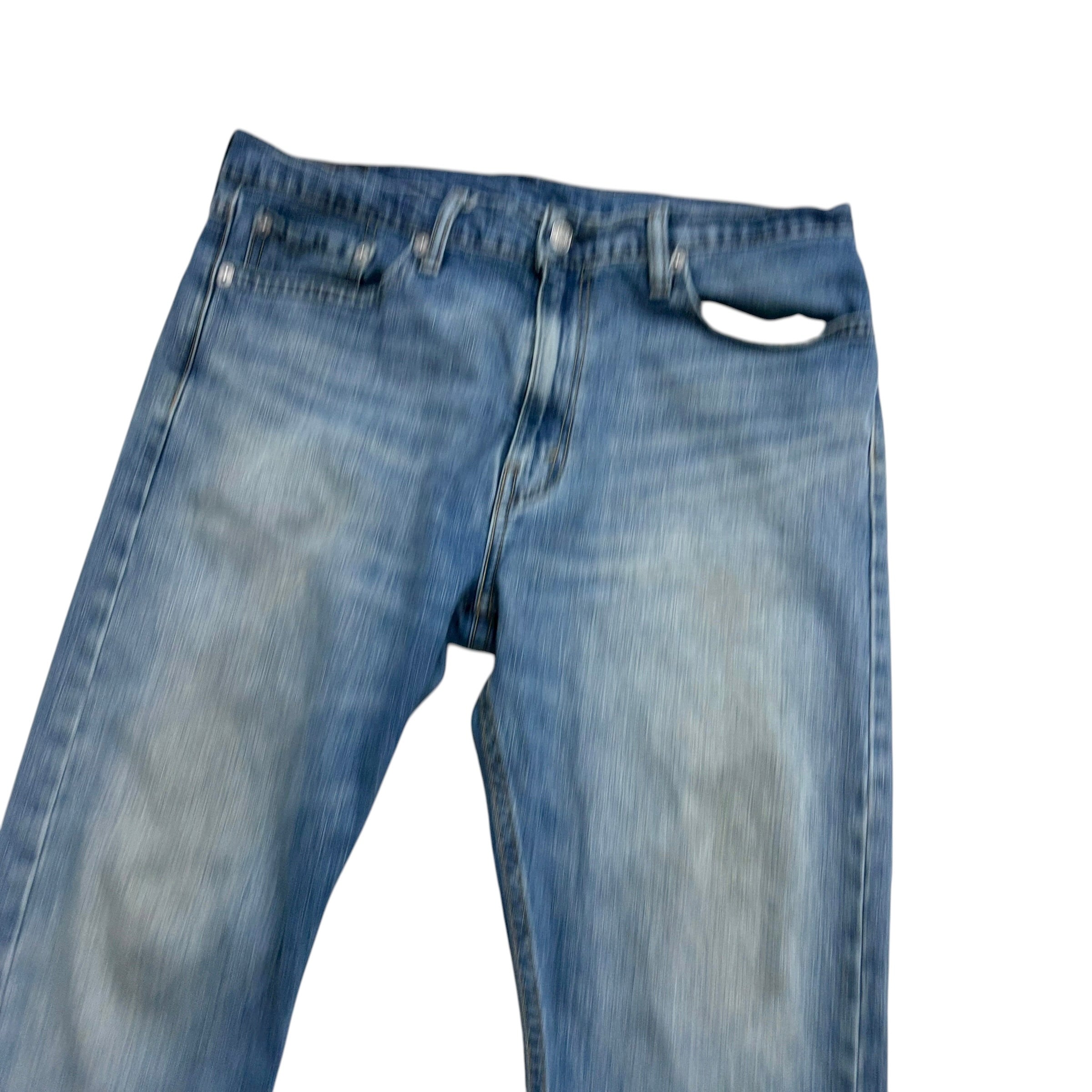 Levis 513 Jeans W34 L29 Mens Mid Blue Slim Straight Fit Stretch Denim (F)