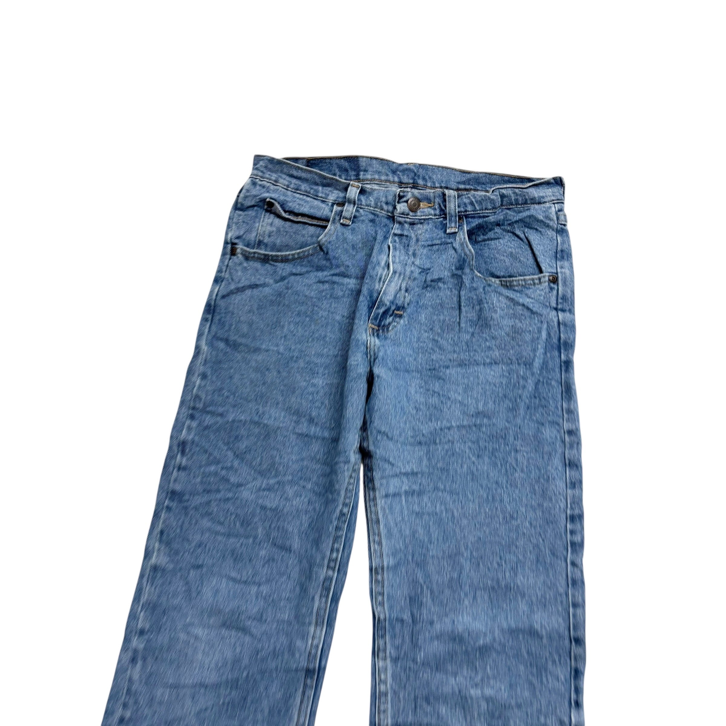 Wrangler Jeans W30 L30 Mens Mid Blue Regular Straight Fit Stretch Denim (E)