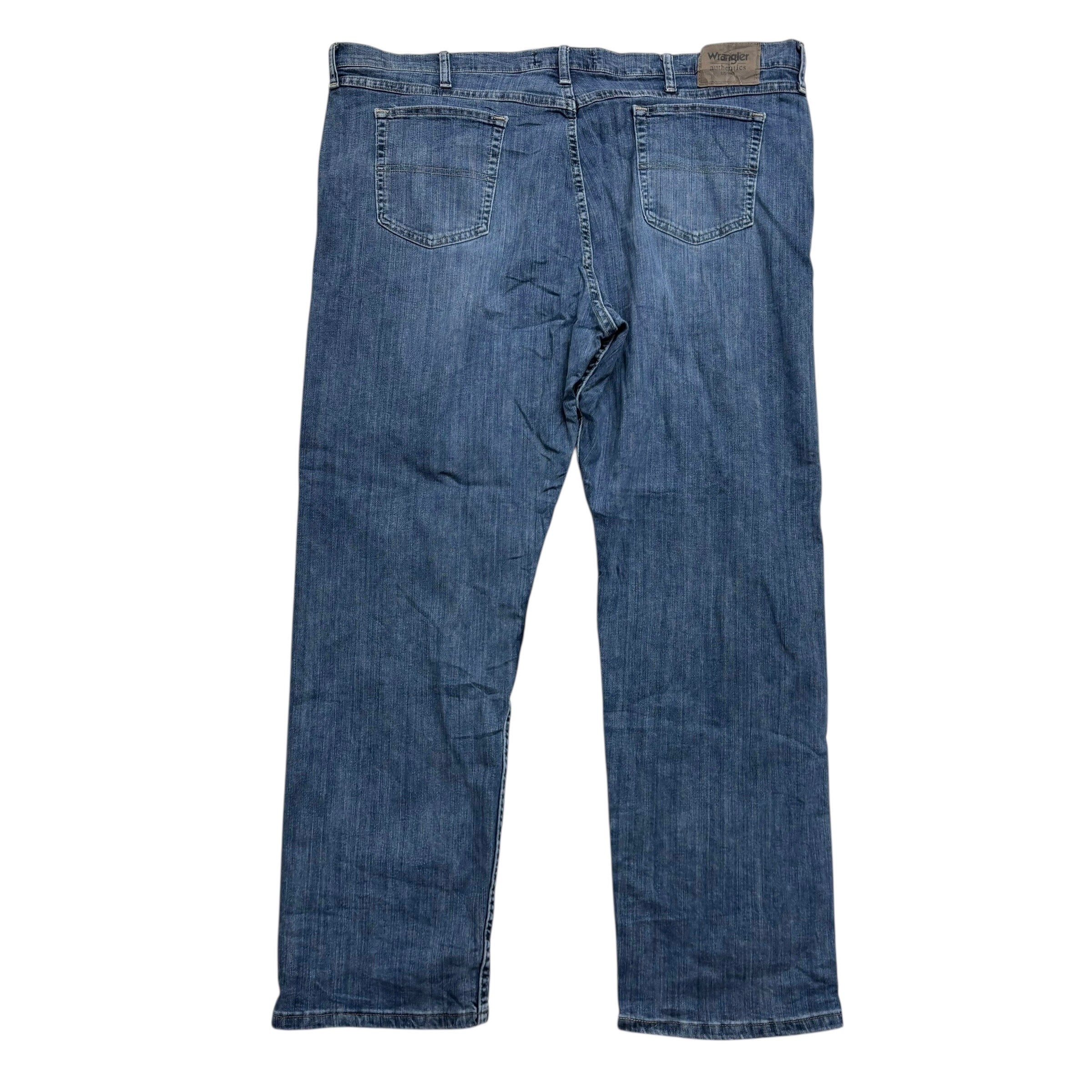 Wrangler Jeans W44 L32 Mens Mid Blue Relaxed Straight Fit Stretch Denim (E)