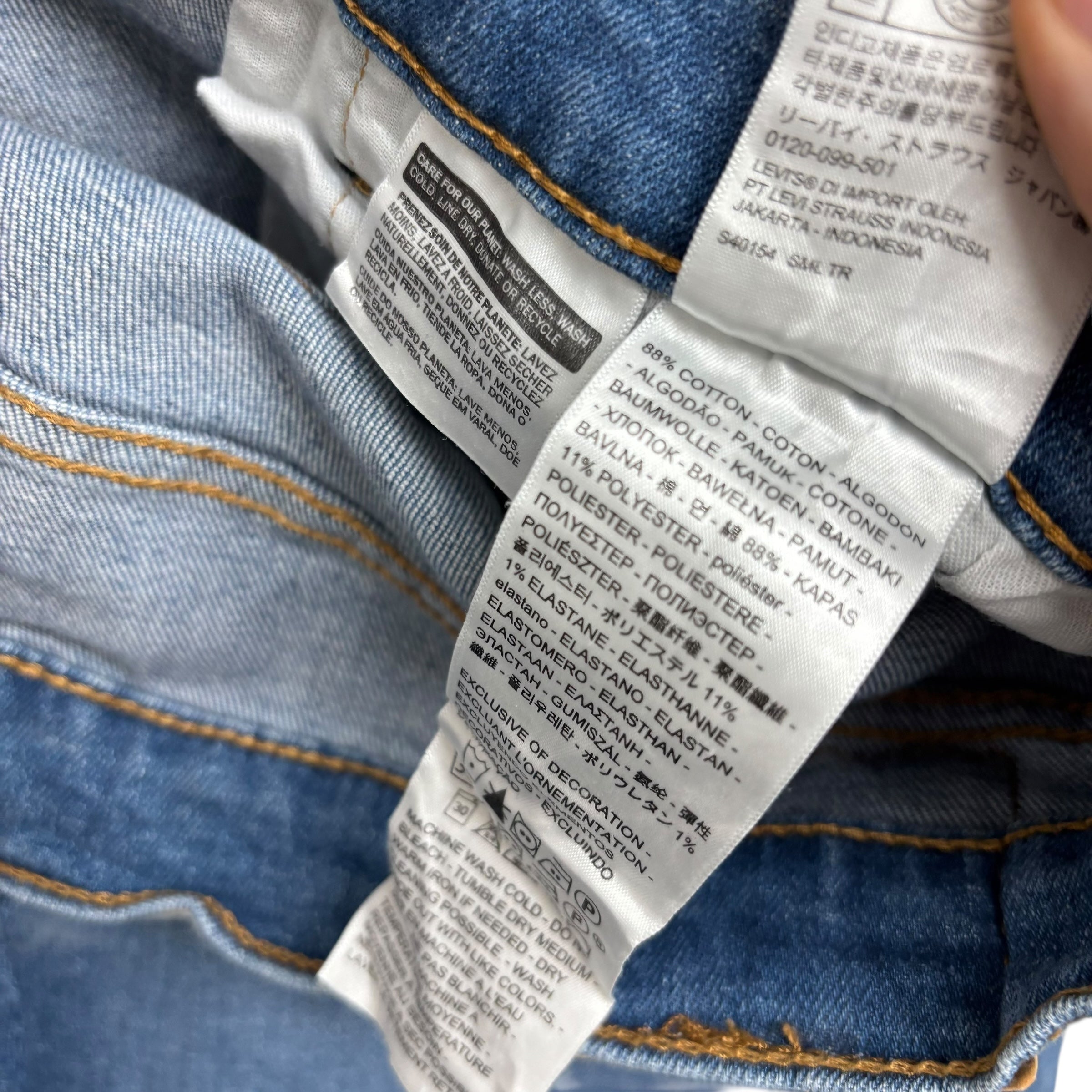Levis 511 Jeans W36 L32 Mens Mid Blue Slim Fit Stretch Denim (E)