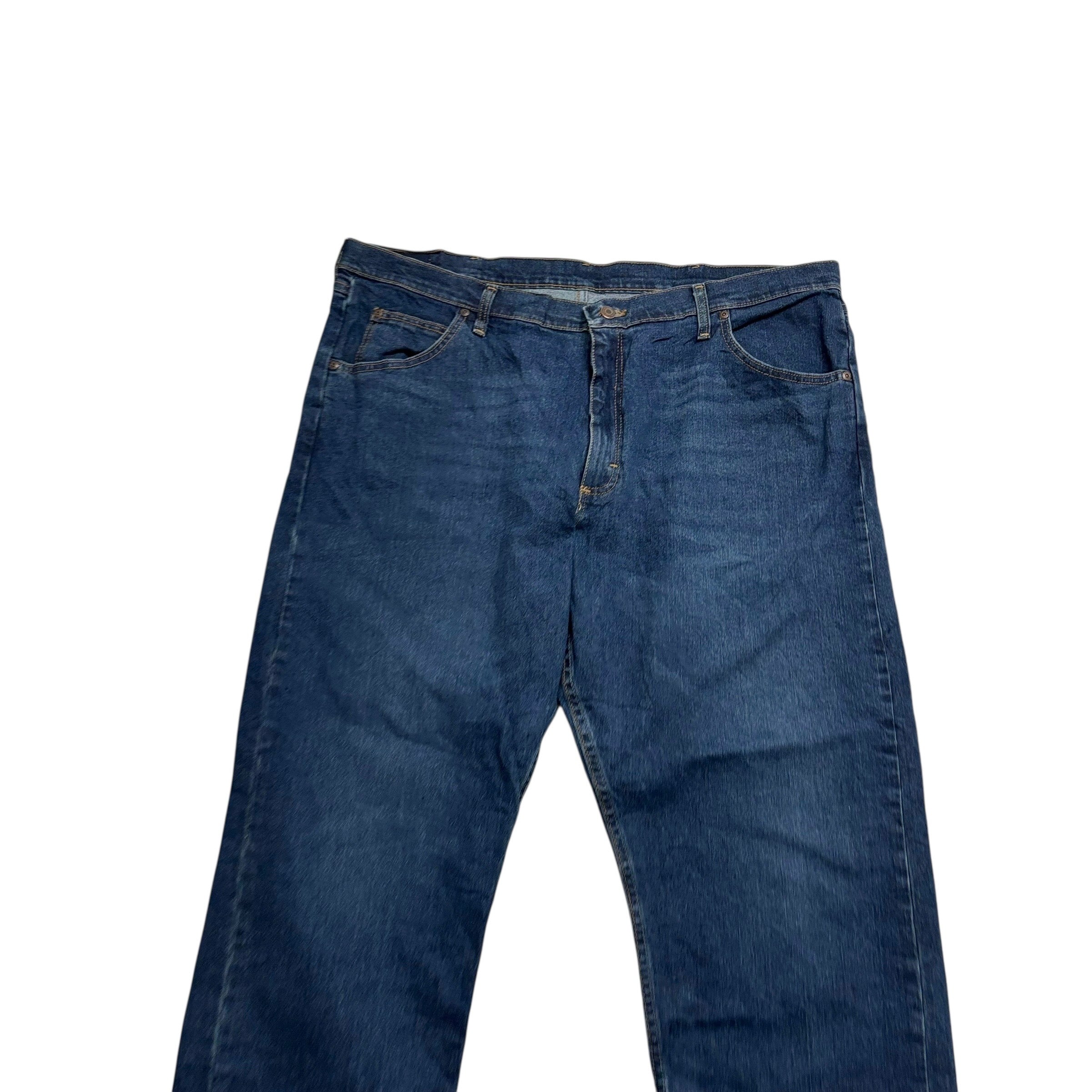 Wrangler Jeans W40 L30 Mens Dark Blue Relaxed Straight Fit Stretch Denim (E)