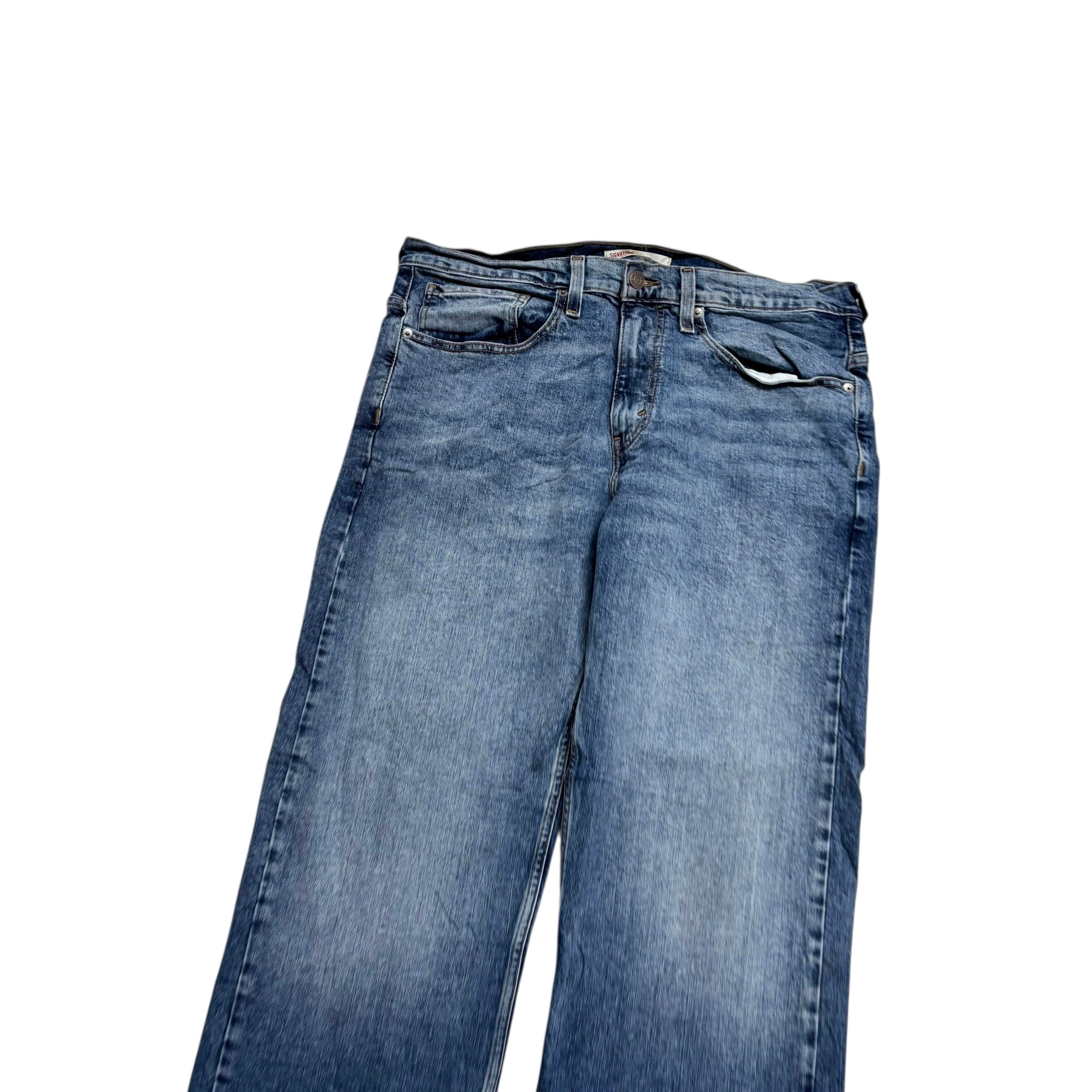 Levis Signature Jeans W34 L30 Mens Mid Blue Baggy Relaxed Fit Stretch