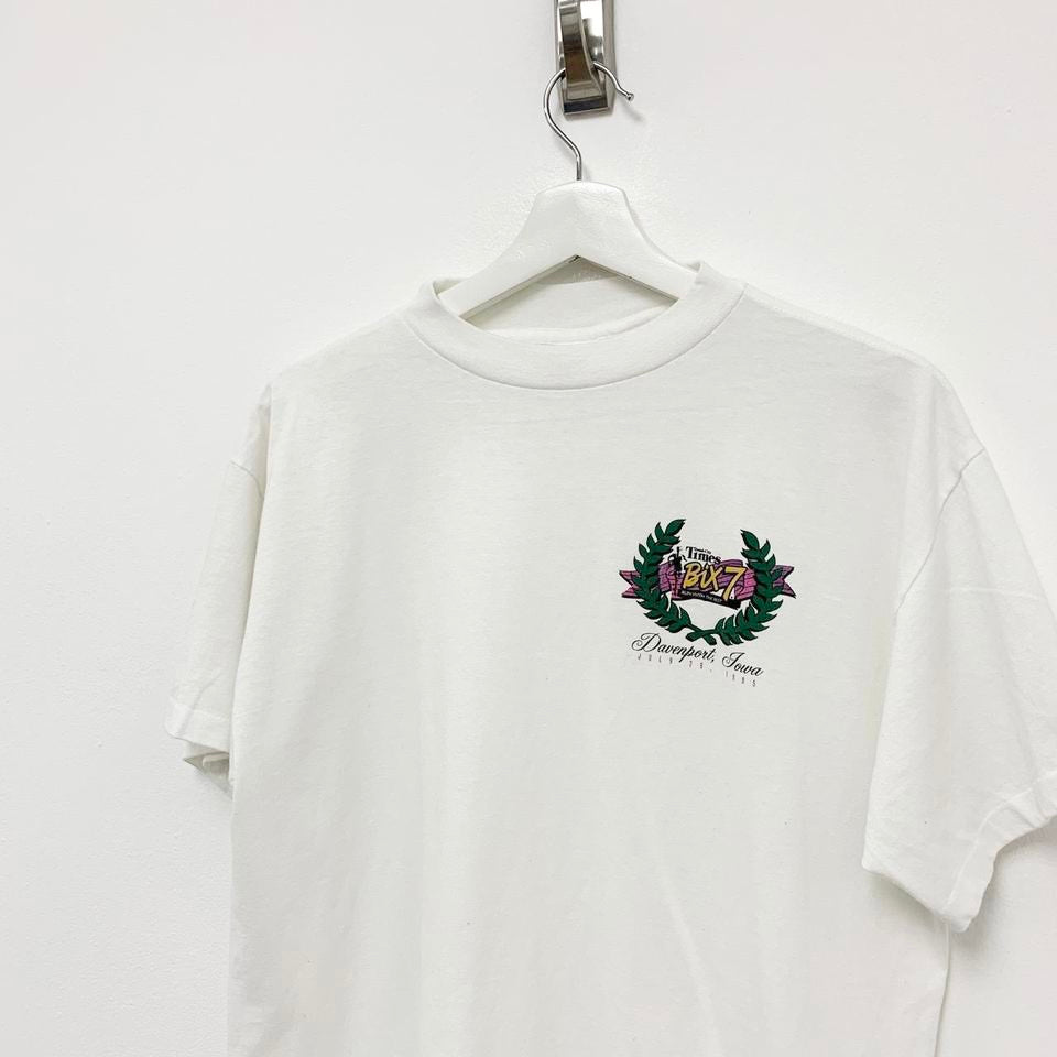 Vintage White Single Stitch 90s USA Graphic T Shirt Large