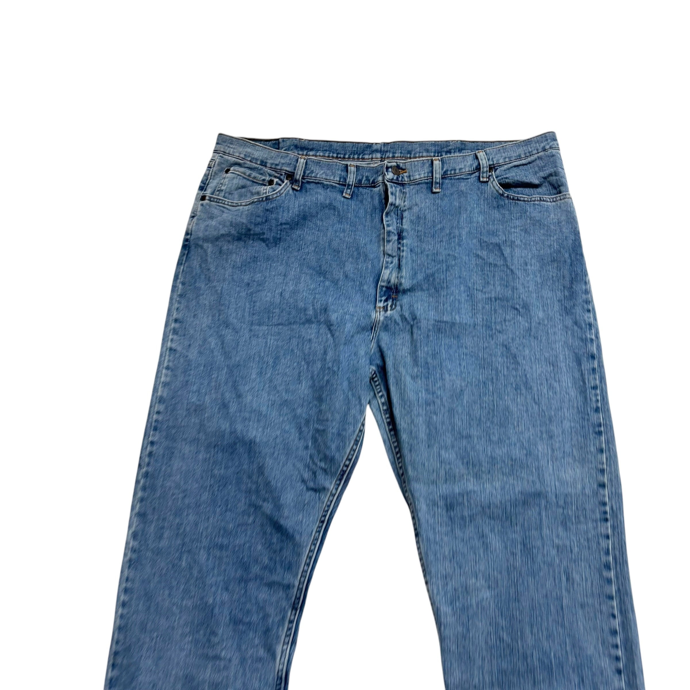 Wrangler Jeans W46 L32 Mens Light Blue Relaxed Straight Fit Stretch Denim (E)