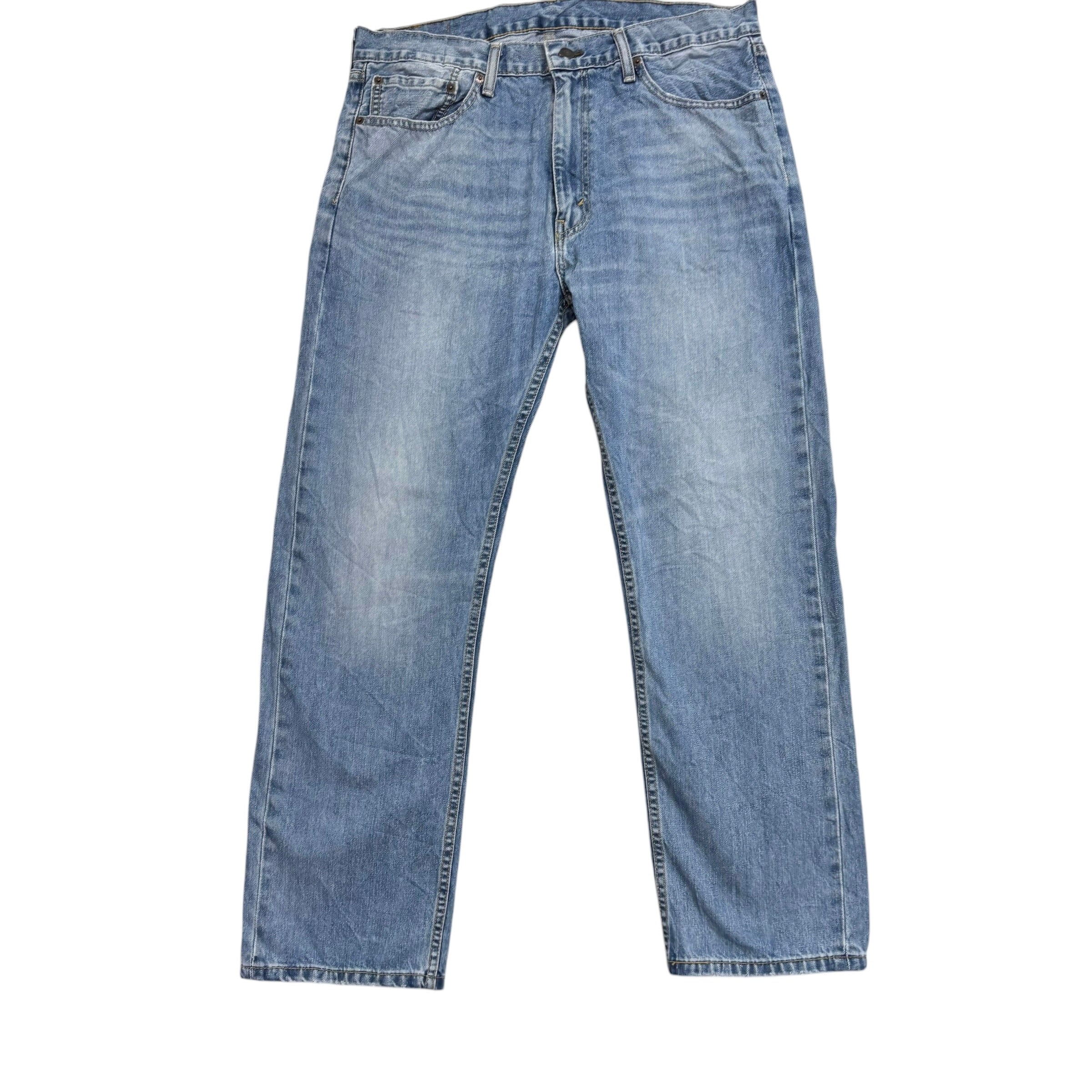 Levis 505 Jeans W36 L30 Mens Light Blue Regular Straight Fit Denim (E)