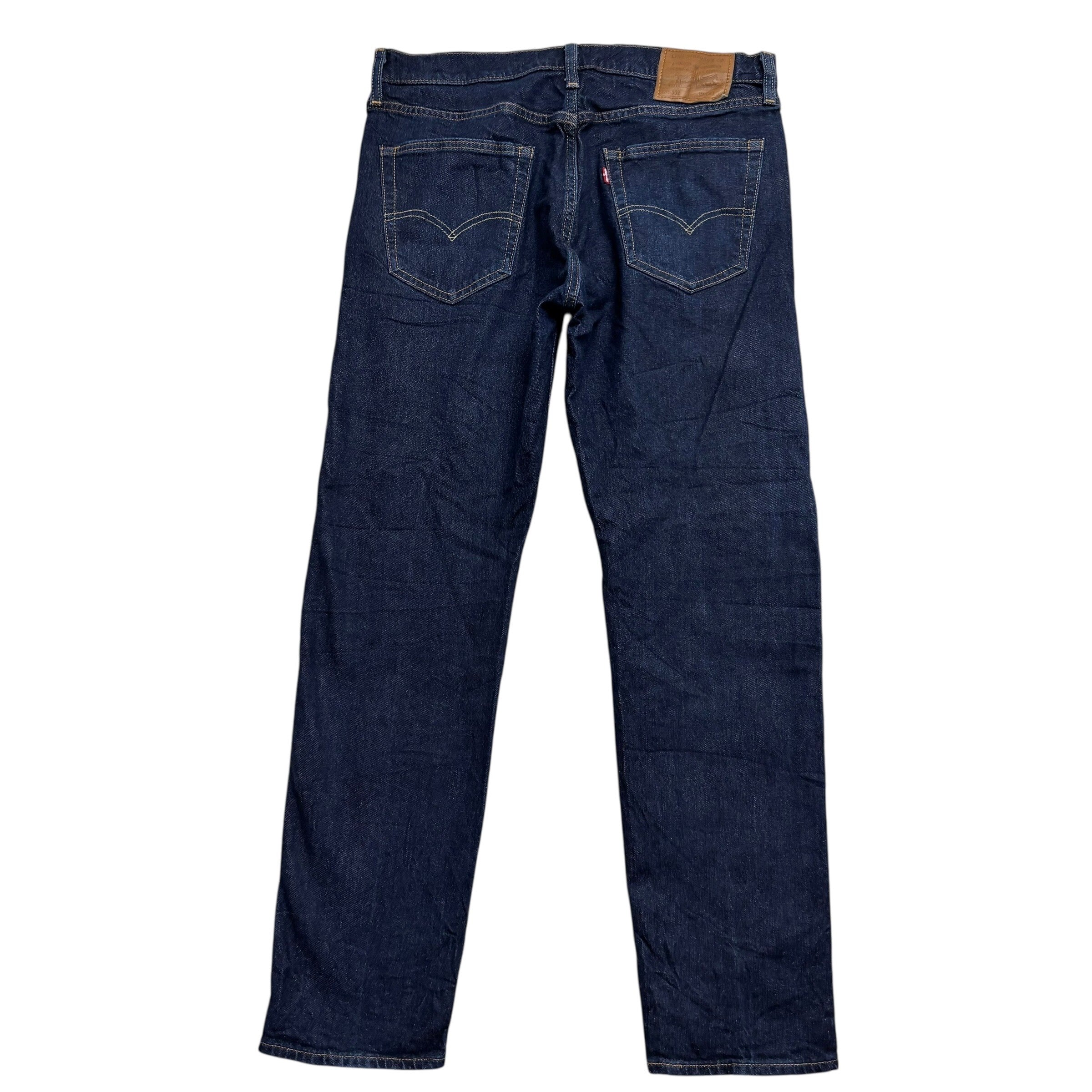 Levis 502 Jeans W34 L31 Mens Dark Blue Regular Tapered Fit Stretch Denim (E)