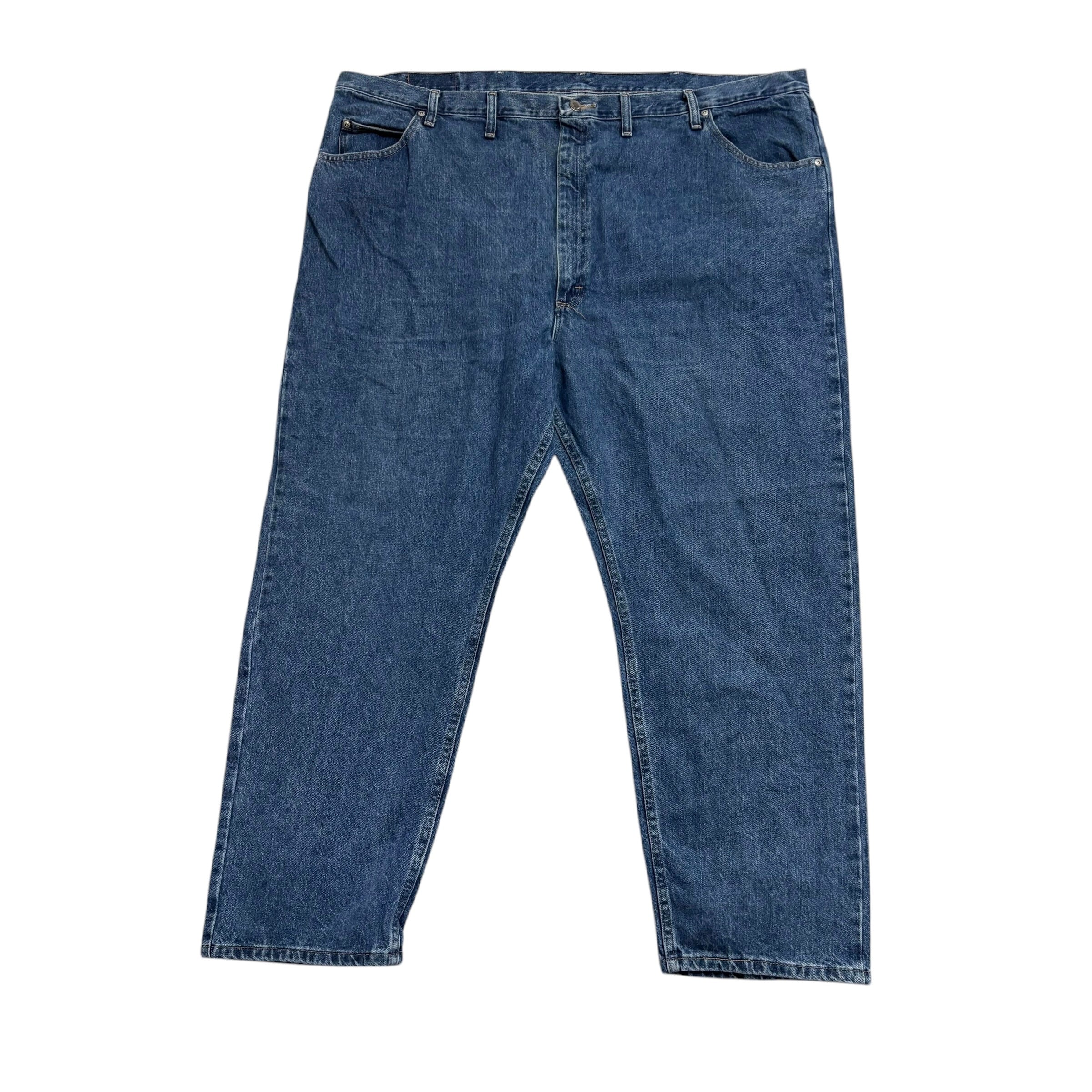 Wrangler Jeans W50 L30 Mens Mid Blue Relaxed Straight Fit Baggy Denim (E)