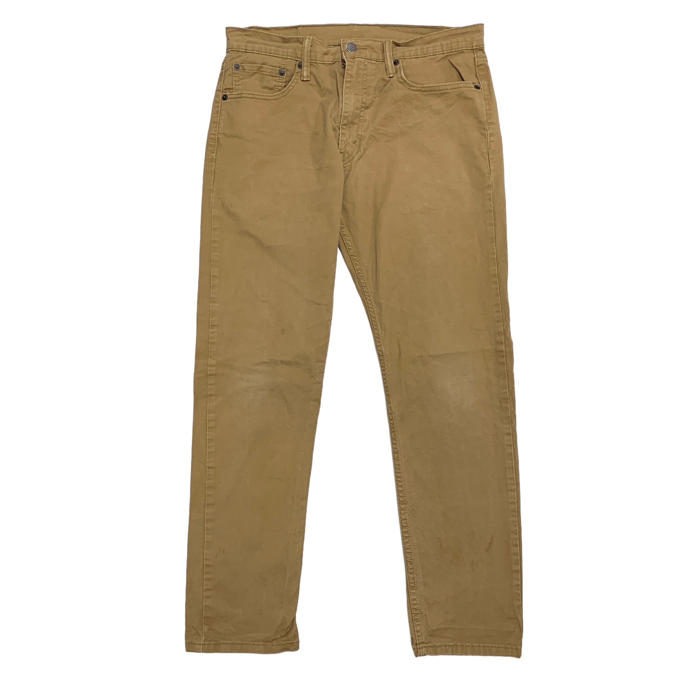 Levis 502 Trousers W33 L28 Mens Tan Regular Taper Fit Stretch Cotton Pants