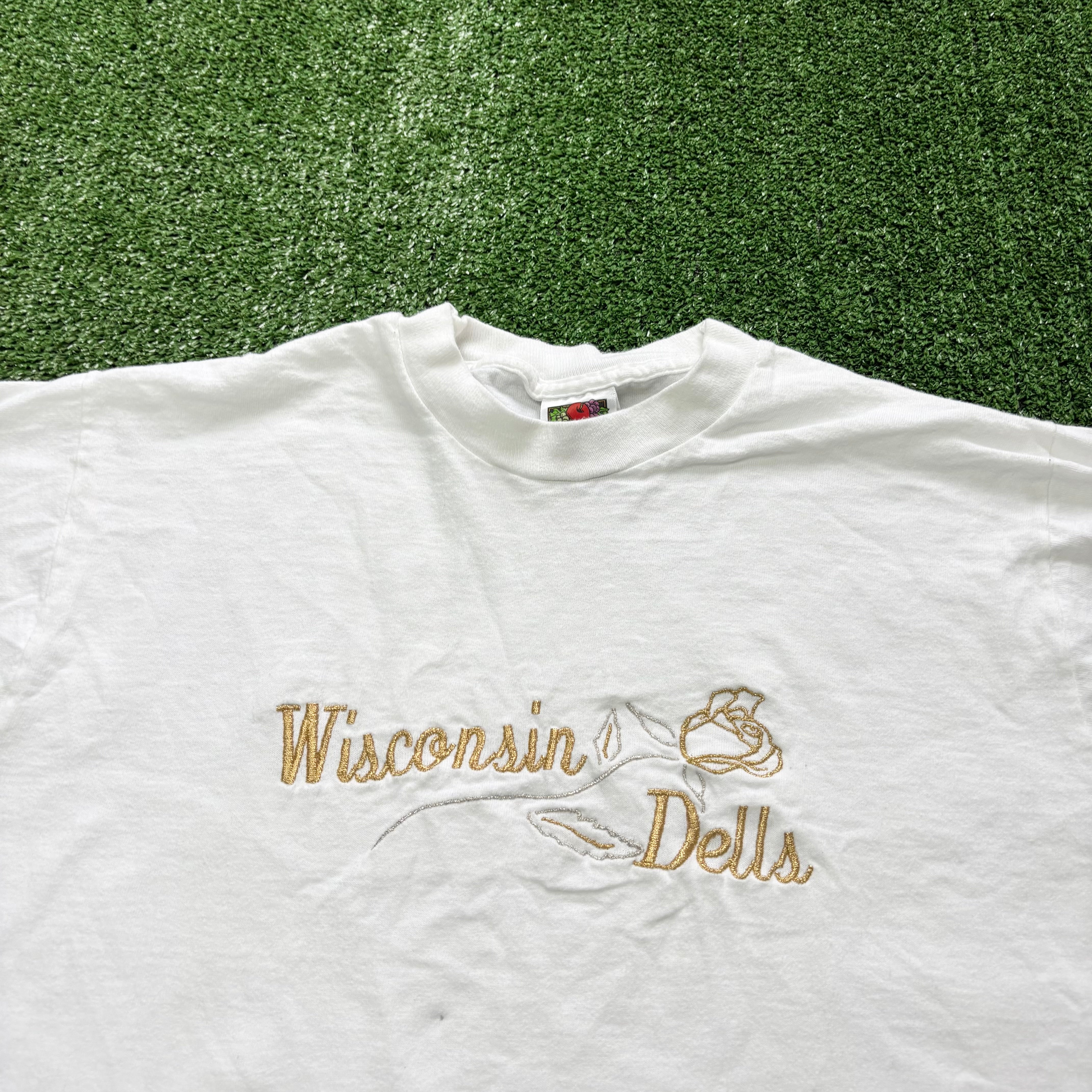 Vintage T Shirt Womens Medium White Single Stitch Graphic Print 90s Tourist