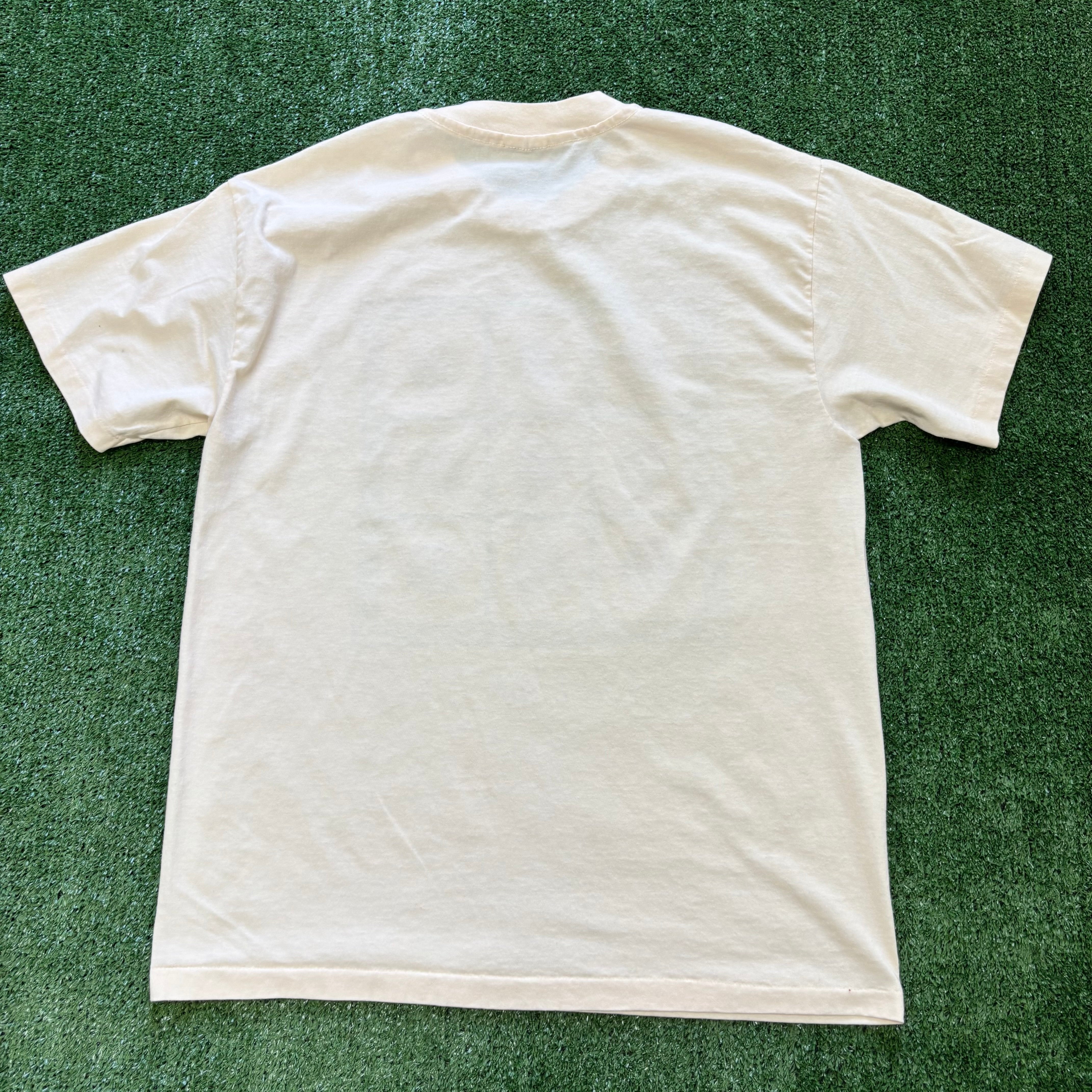 Vintage T Shirt Mens Medium Yellow Single Stitch Graphic Print 90s Sunflower