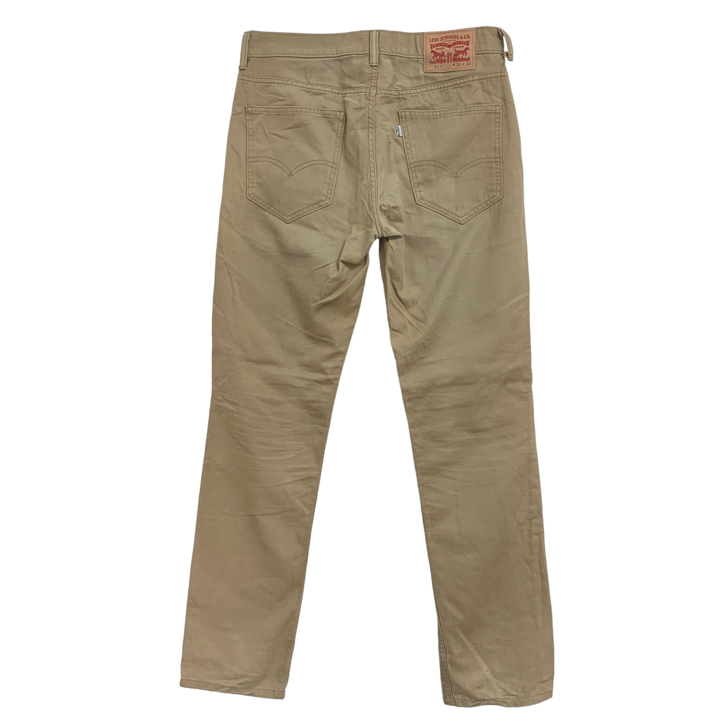 Levis 511 Trousers W31 L32 Mens Beige Tan Slim Fit Cotton Pants