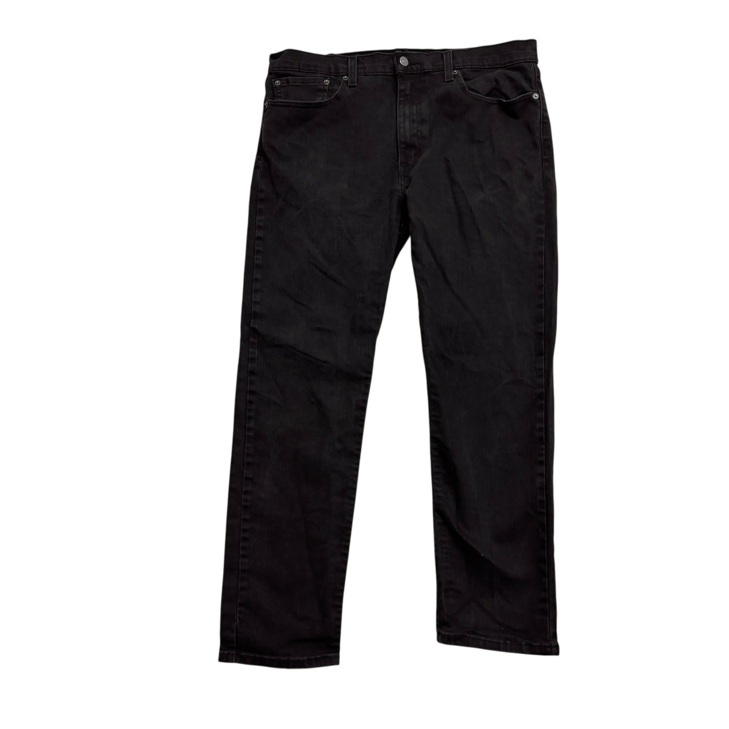 Levis 502 Jeans W36 L29 Mens Black Regular Tapered Fit Stretch Denim (E)