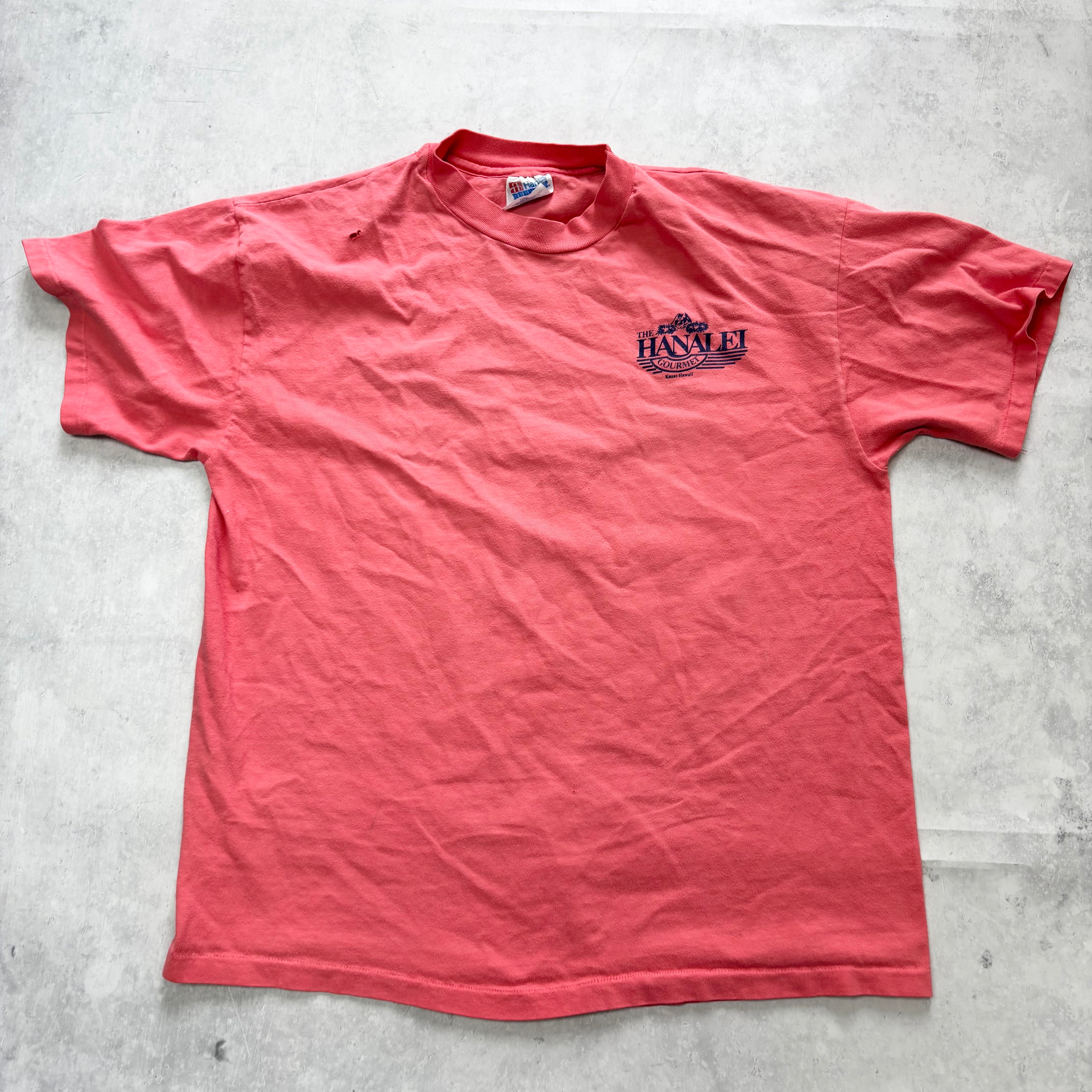 Vintage T Shirt Mens Small Pink Single Stitch Graphic Print 90s USA Tourist (F)