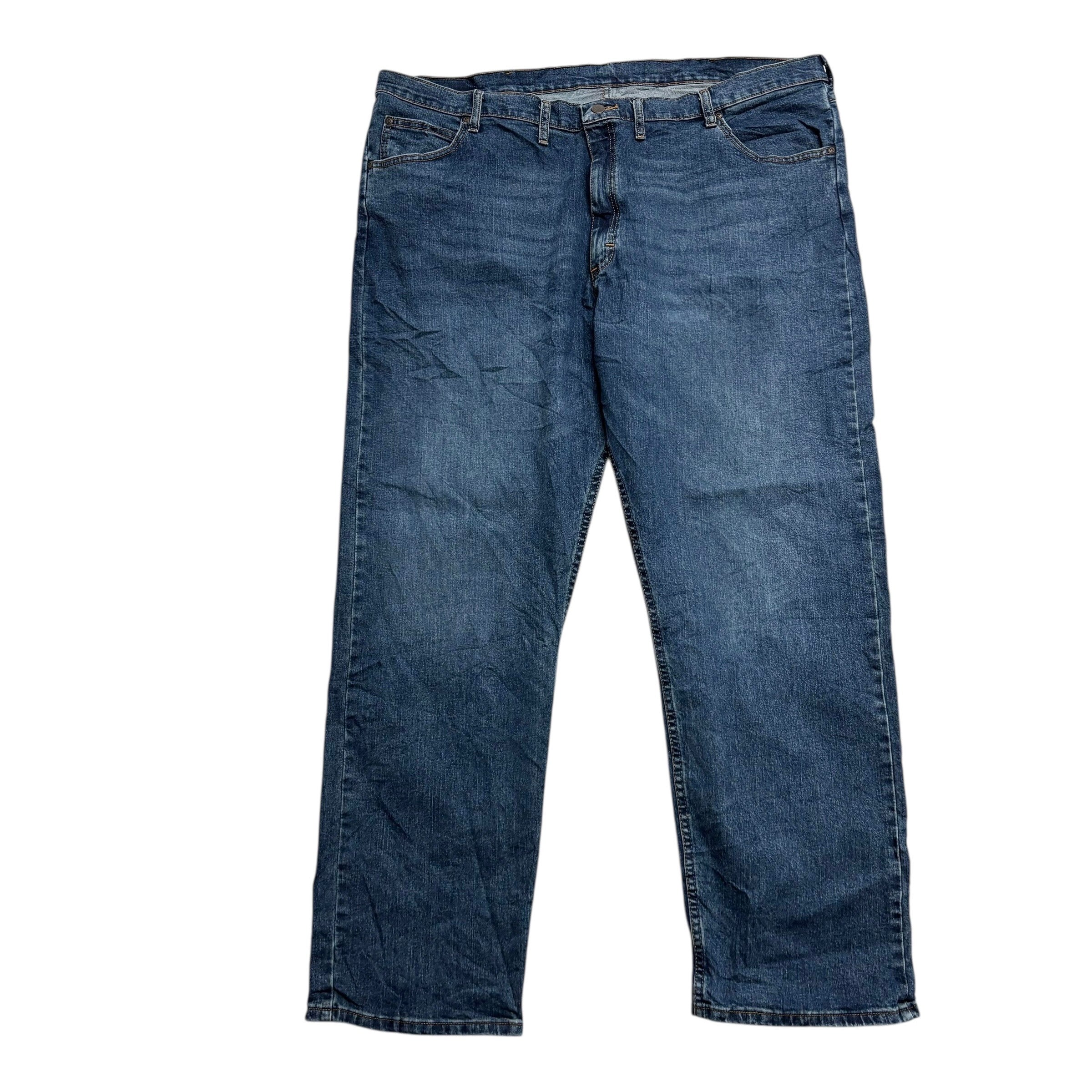 Wrangler Jeans W46 L32 Mens Dark Blue Relaxed Straight Fit Stretch Denim (E)
