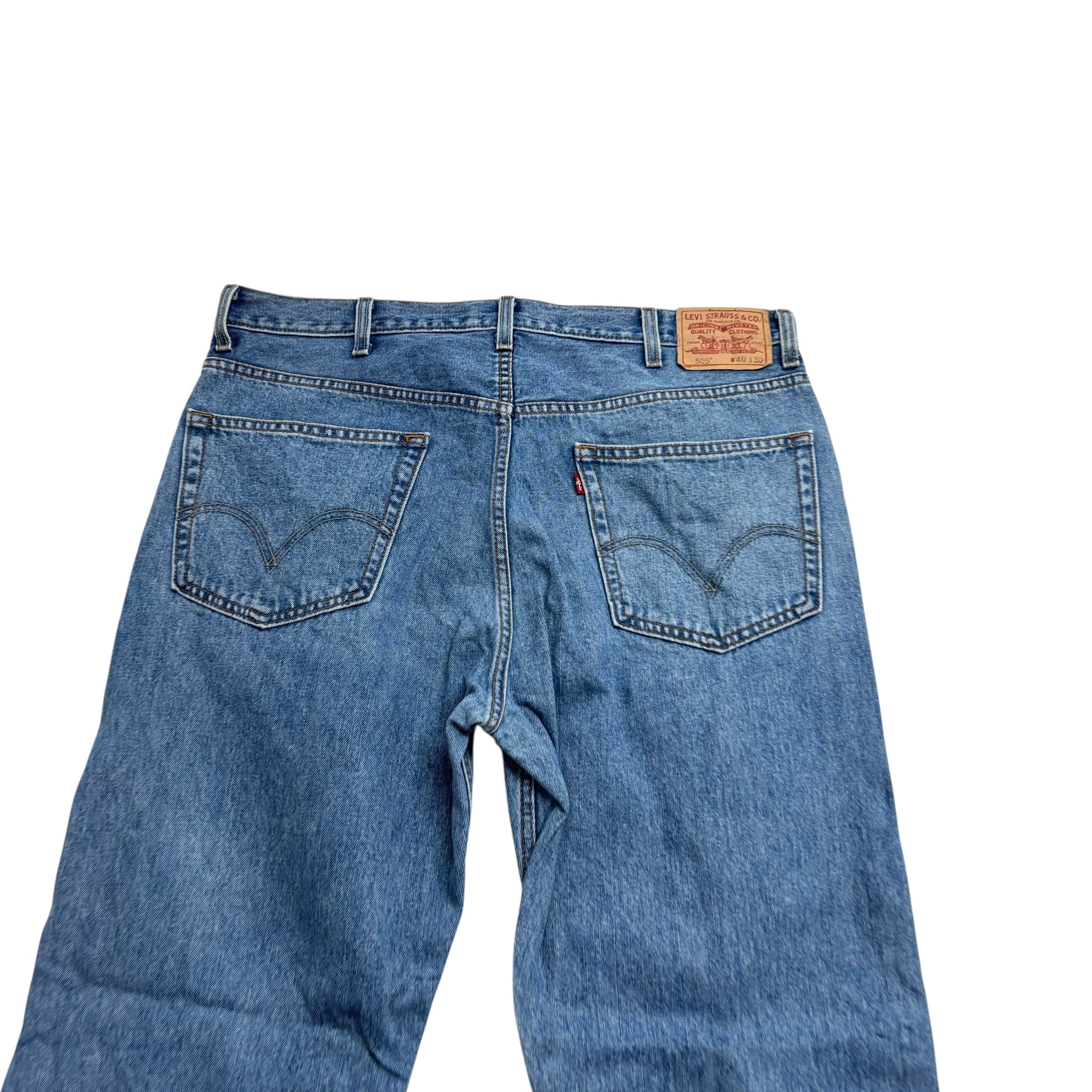 Levis 505 Jeans W38 L30 Mens Mid Blue Regular Straight Fit Vintage Denim