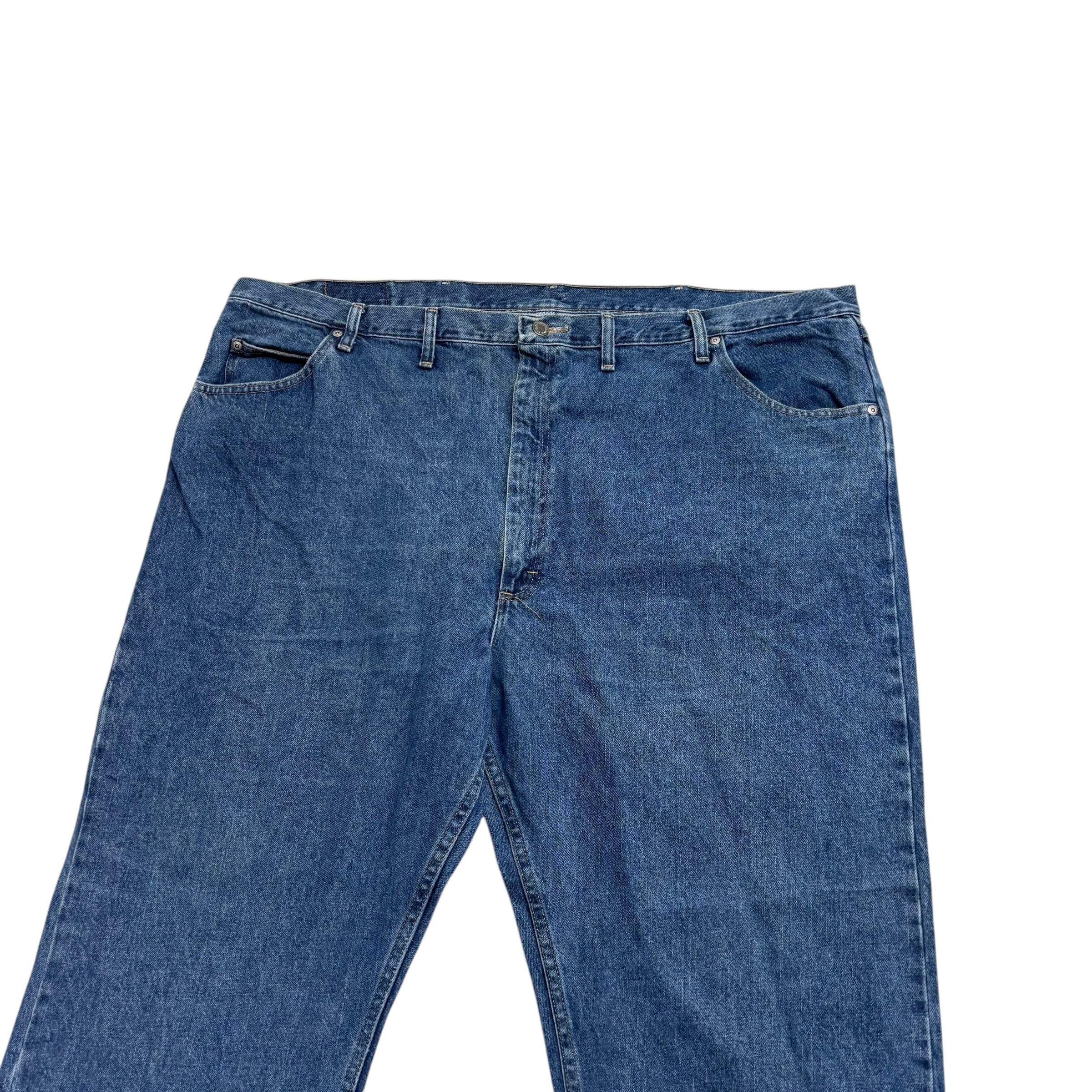 Wrangler Jeans W50 L30 Mens Mid Blue Relaxed Straight Fit Baggy Denim (E)
