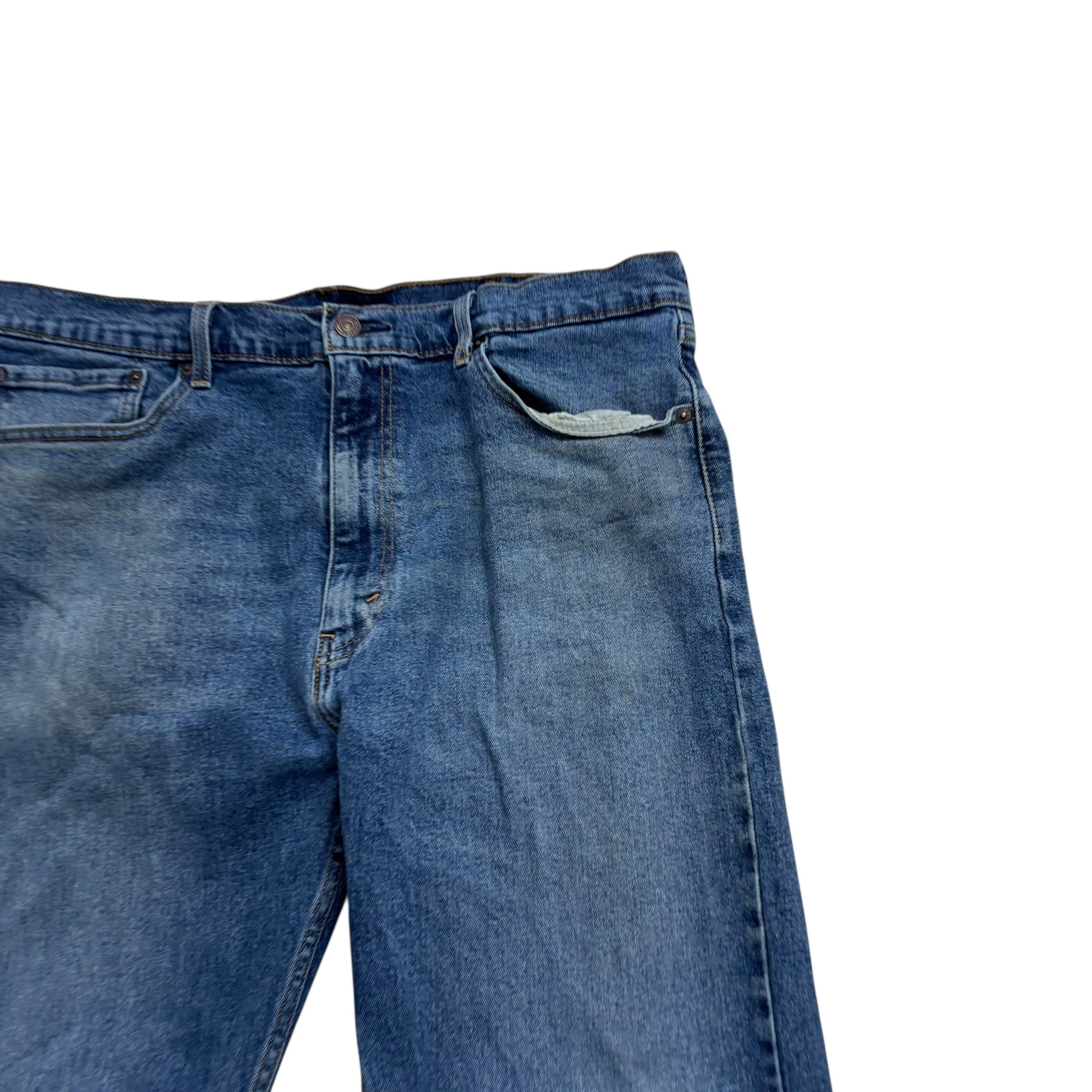 Levis 505 Jeans W40 L30 Mens Mid Blue Regular Straight Fit Stretch Denim (F)