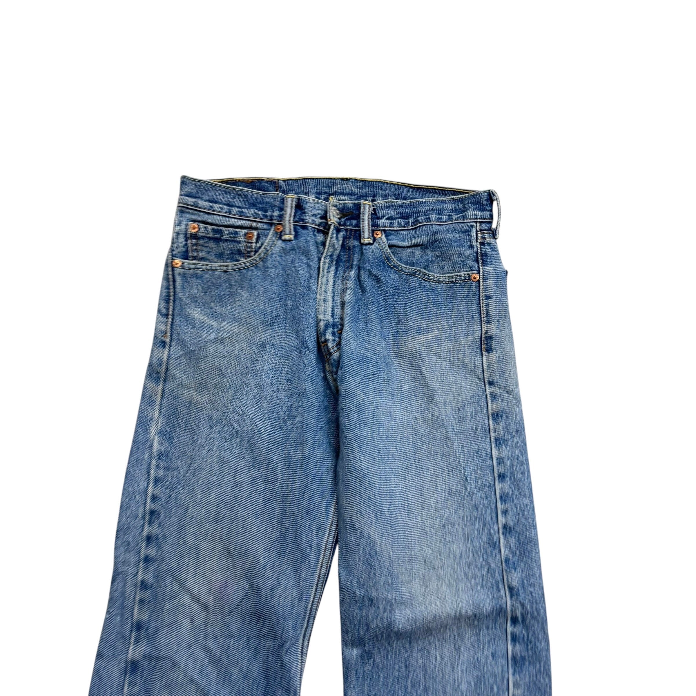Levis 505 Jeans W30 L30 Mens Light Blue Regular Straight Fit Denim