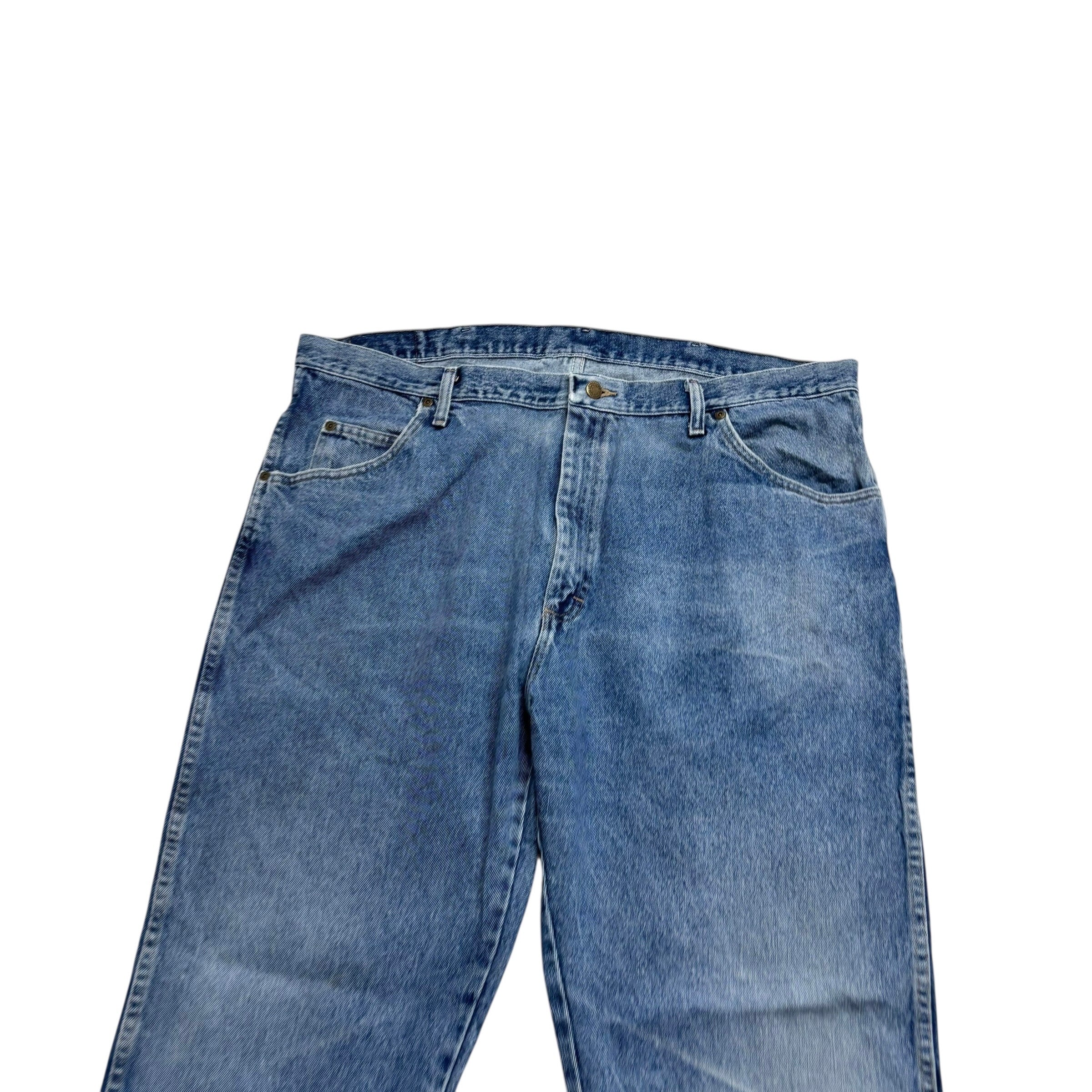 Wrangler Jeans W42 L32 Mens Mid Blue Regular Straight Fit Denim