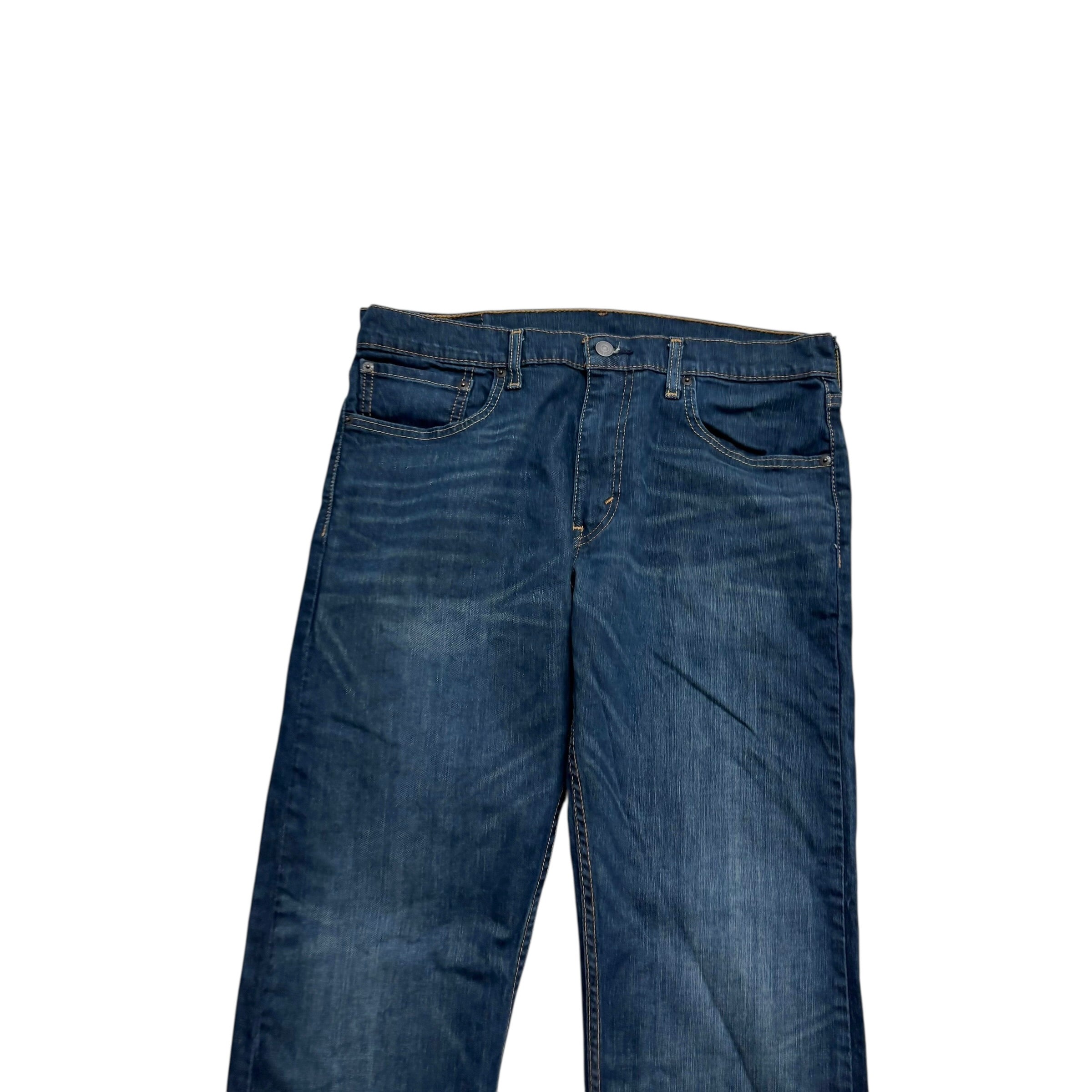 Levis 502 Jeans W34 L28 Mens Dark Blue Regular Tapered Fit Stretch Denim (E)