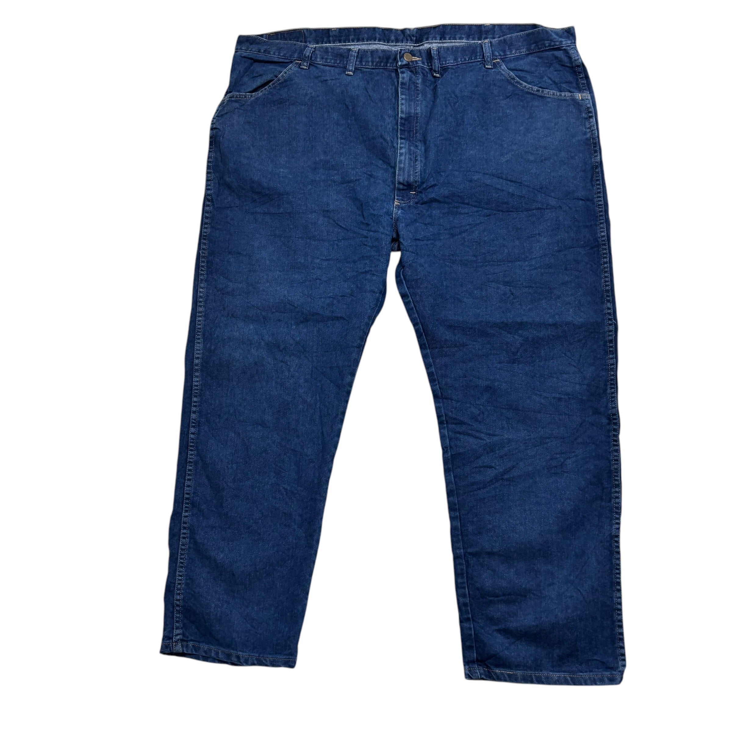 Wrangler Jeans W48 L30 Mens Dark Blue Regular Straight Fit Vintage Denim (E)