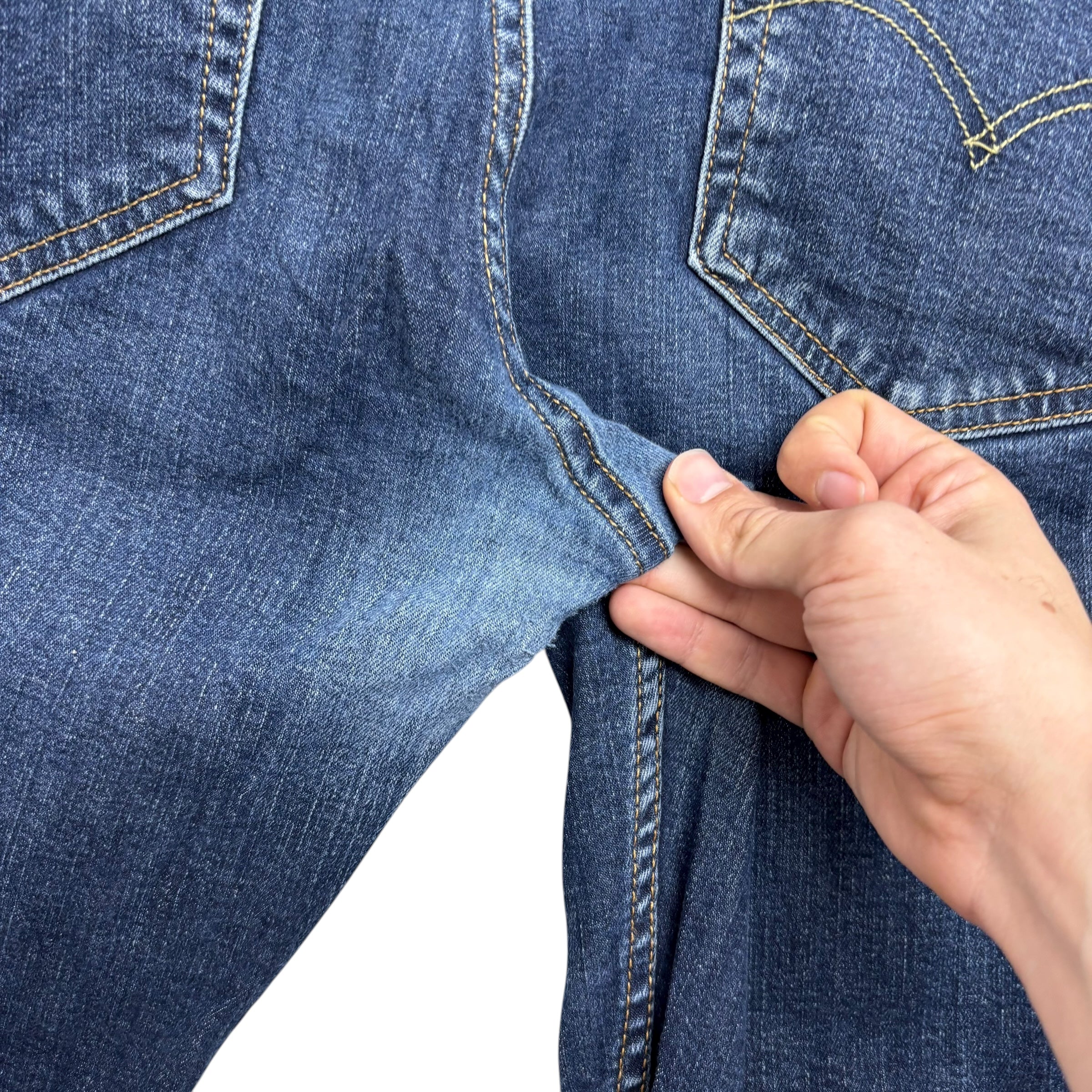 Levis 559 Jeans W36 L32 Mens Dark Blue Regular Straight Fit Stretch Denim (F)