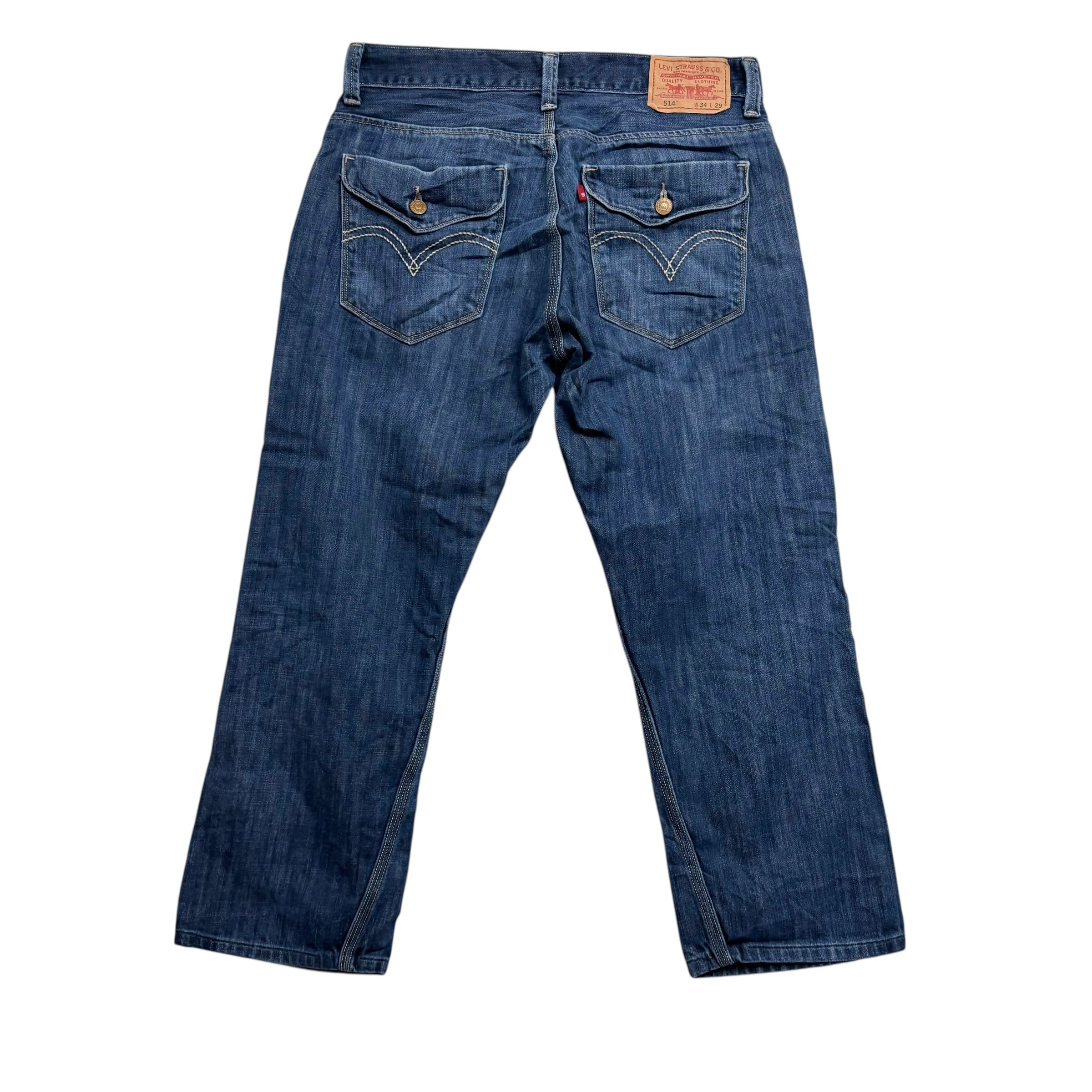 Levis 514 Jeans W33 L26 Mens Dark Blue Regular Straight Fit Vintage Denim