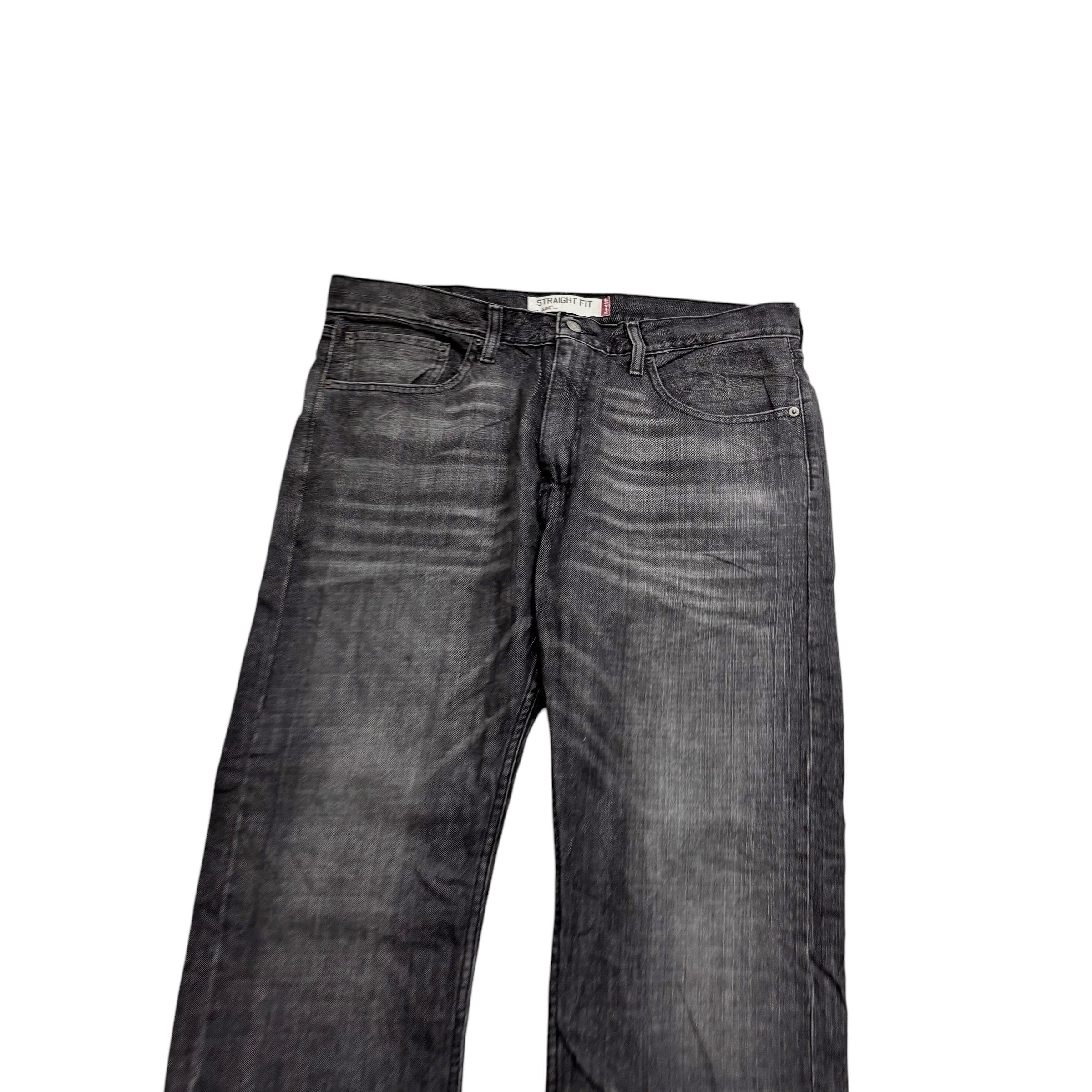 Levis 505 Jeans W38 L32 Mens Black Regular Straight Fit Vintage Denim (E)