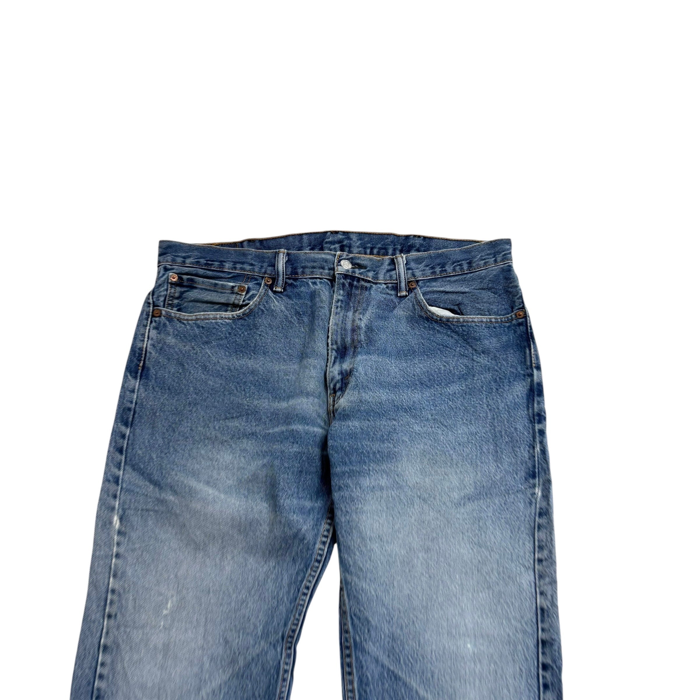 Levis 505 Jeans W38 L30 Mens Mid Blue Regular Straight Fit Vintage Denim