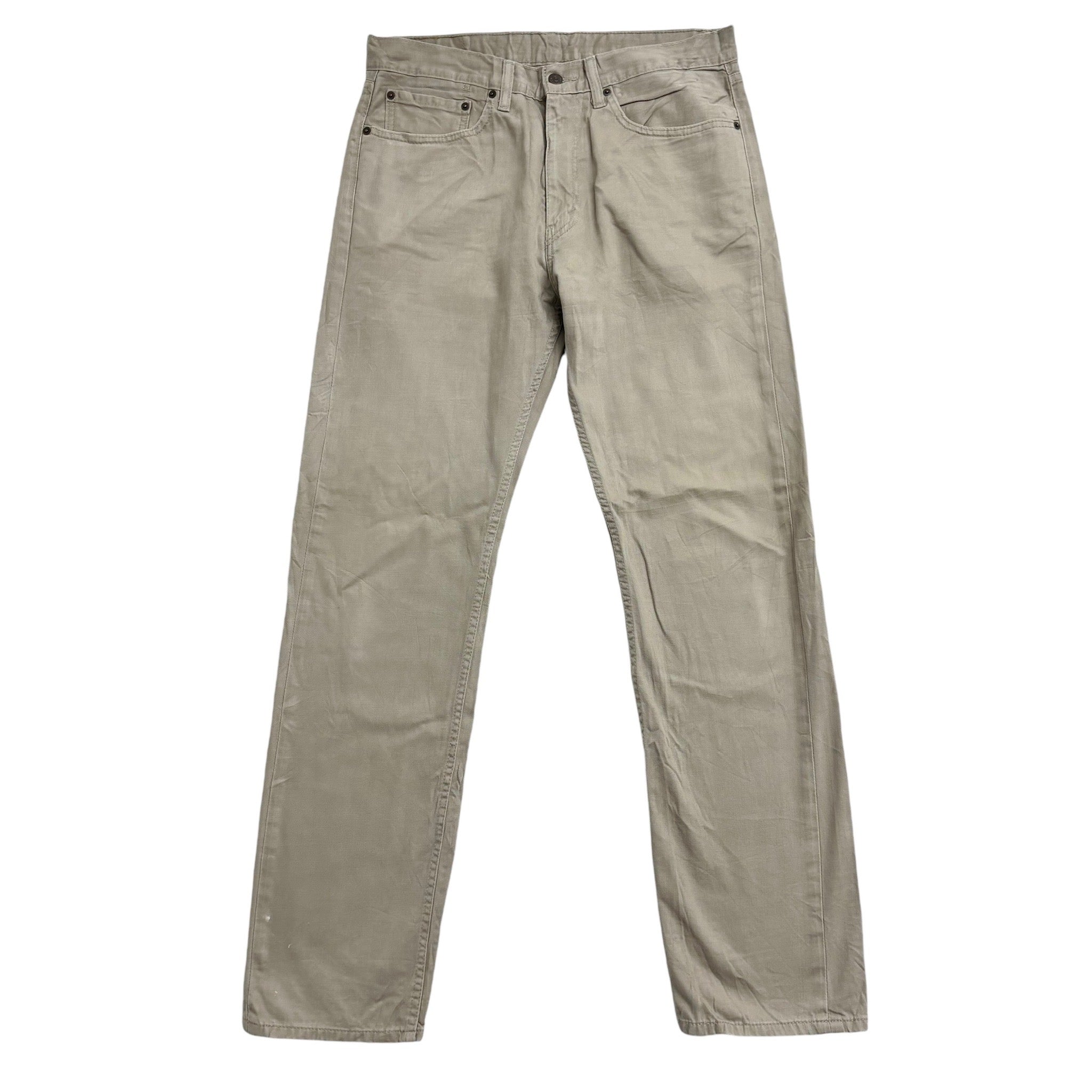 Levis 505 Trousers W34 L34 Mens Beige Stone Regular Straight Fit Cotton Pants