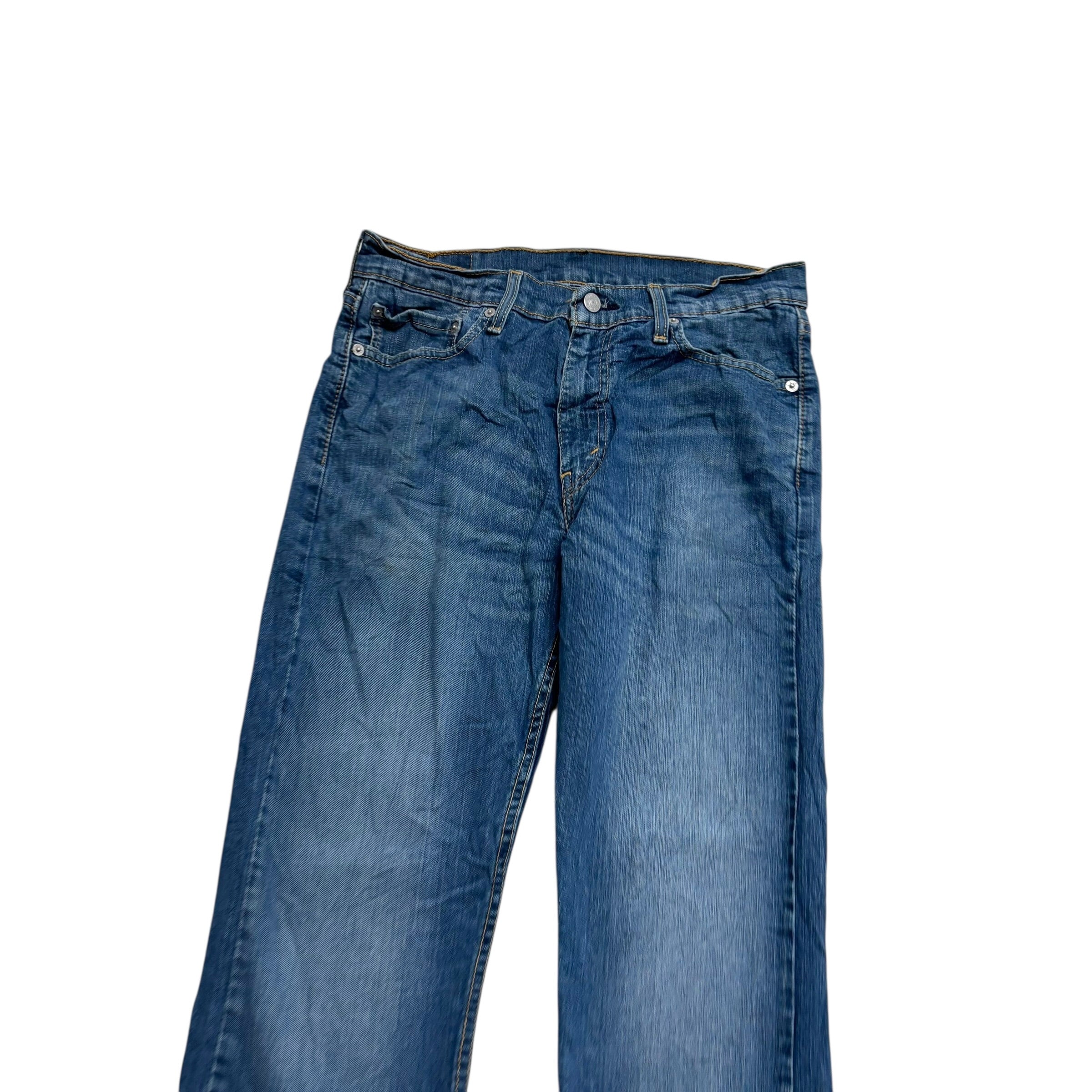 Levis 513 Jeans W32 L32 Mens Mid Blue Slim Straight Fit Stretch Denim
