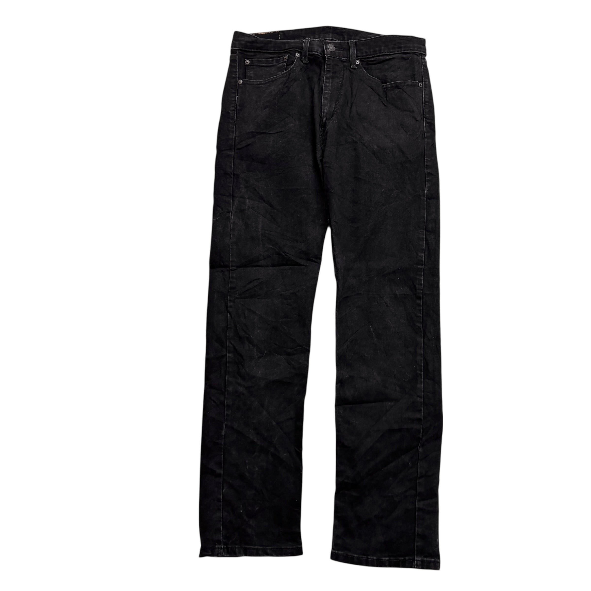 Levis 506 Jeans W34 L32 Mens Black Regular Straight Fit Stretch Denim (E)