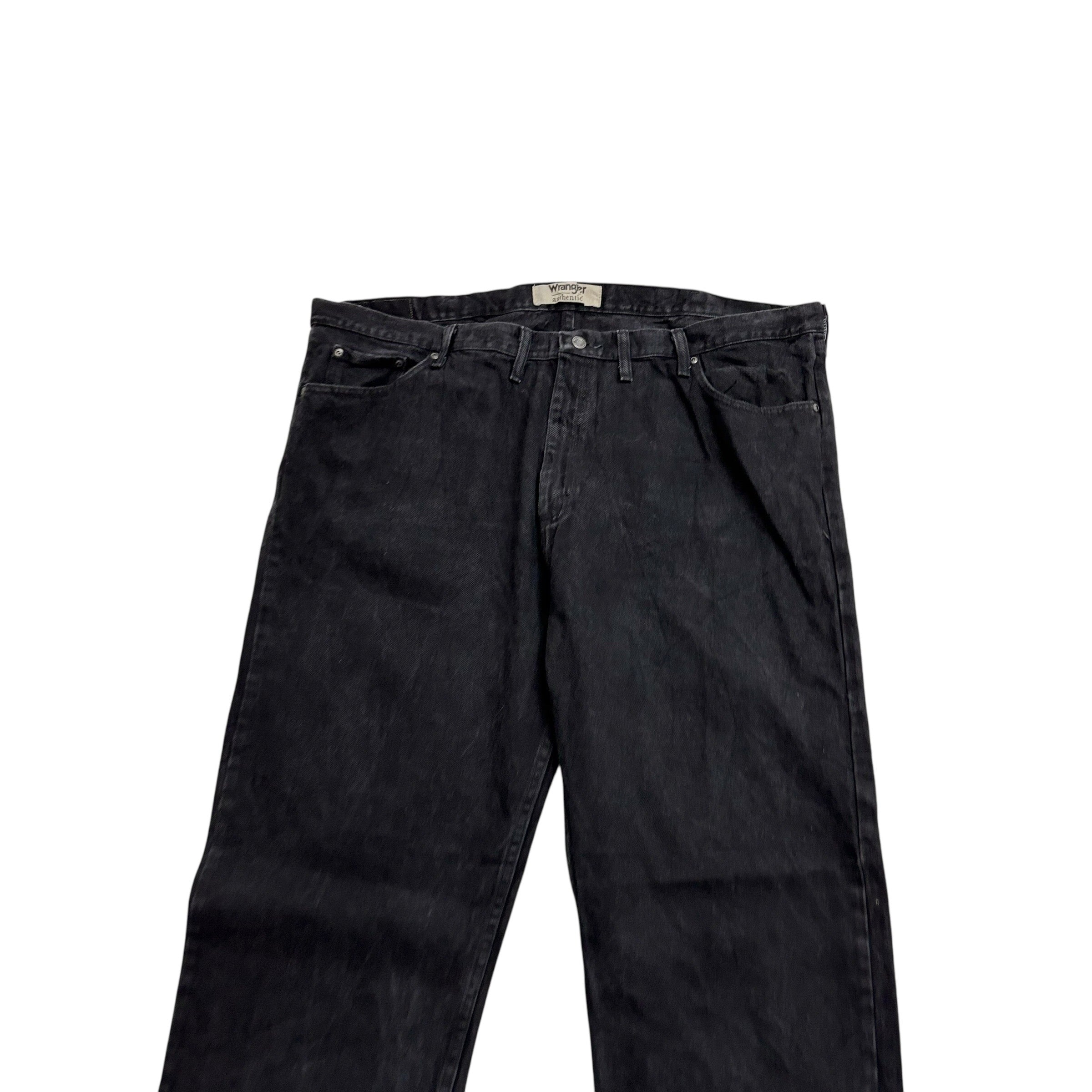 Wrangler Jeans W46 L33 Mens Black Baggy Relaxed Straight Fit Denim (E)
