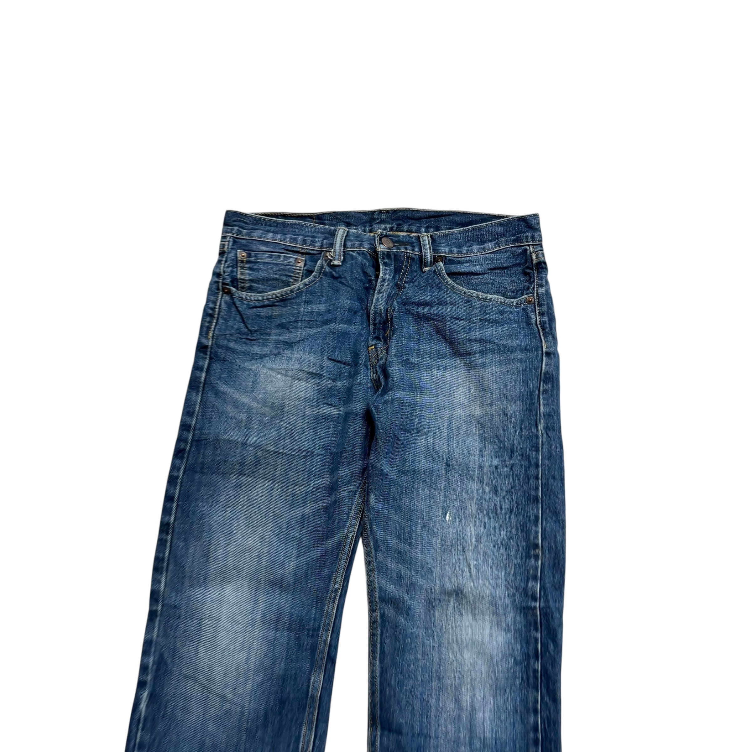 Levis 505 Jeans W30 L30 Mens Dark Blue Regular Straight Fit Denim (F)