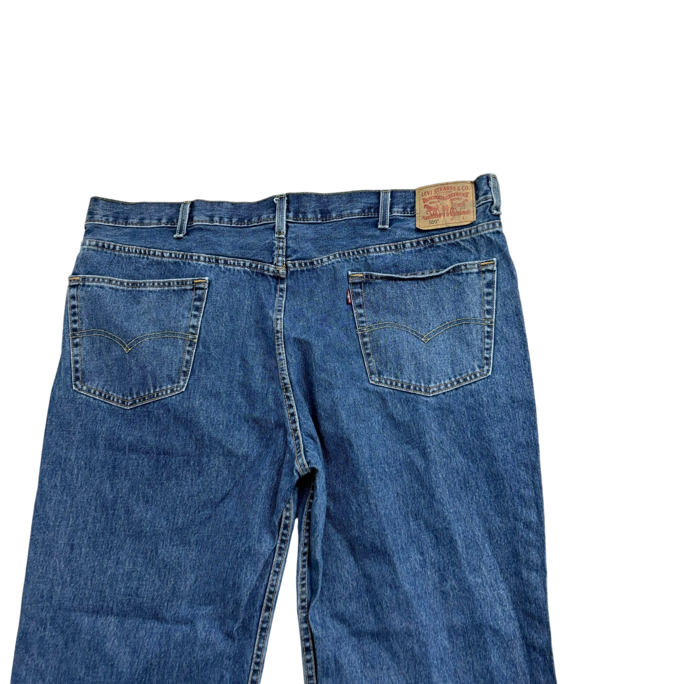 Levis 550 Jeans W46 L28 Mens Mid Blue Baggy Relaxed Straight Fit Denim