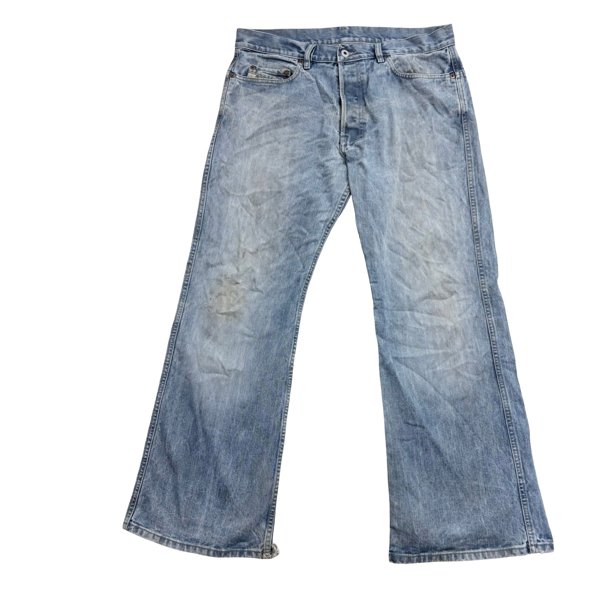 Diesel Ravix Jeans W34 L30 Mens Light Blue Regular Bootcut Fit Denim (F)