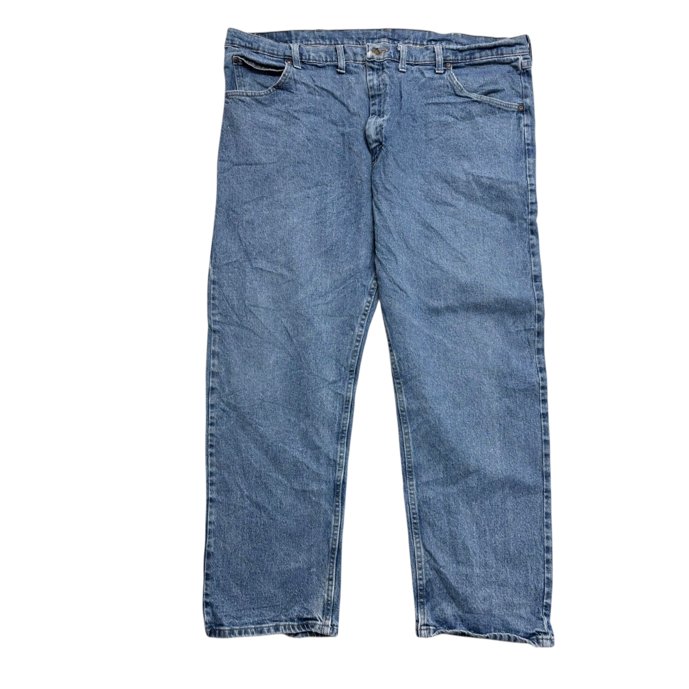 Wrangler Jeans W46 L30 Mens Light Blue Relaxed Straight Fit Stretch Denim (E)