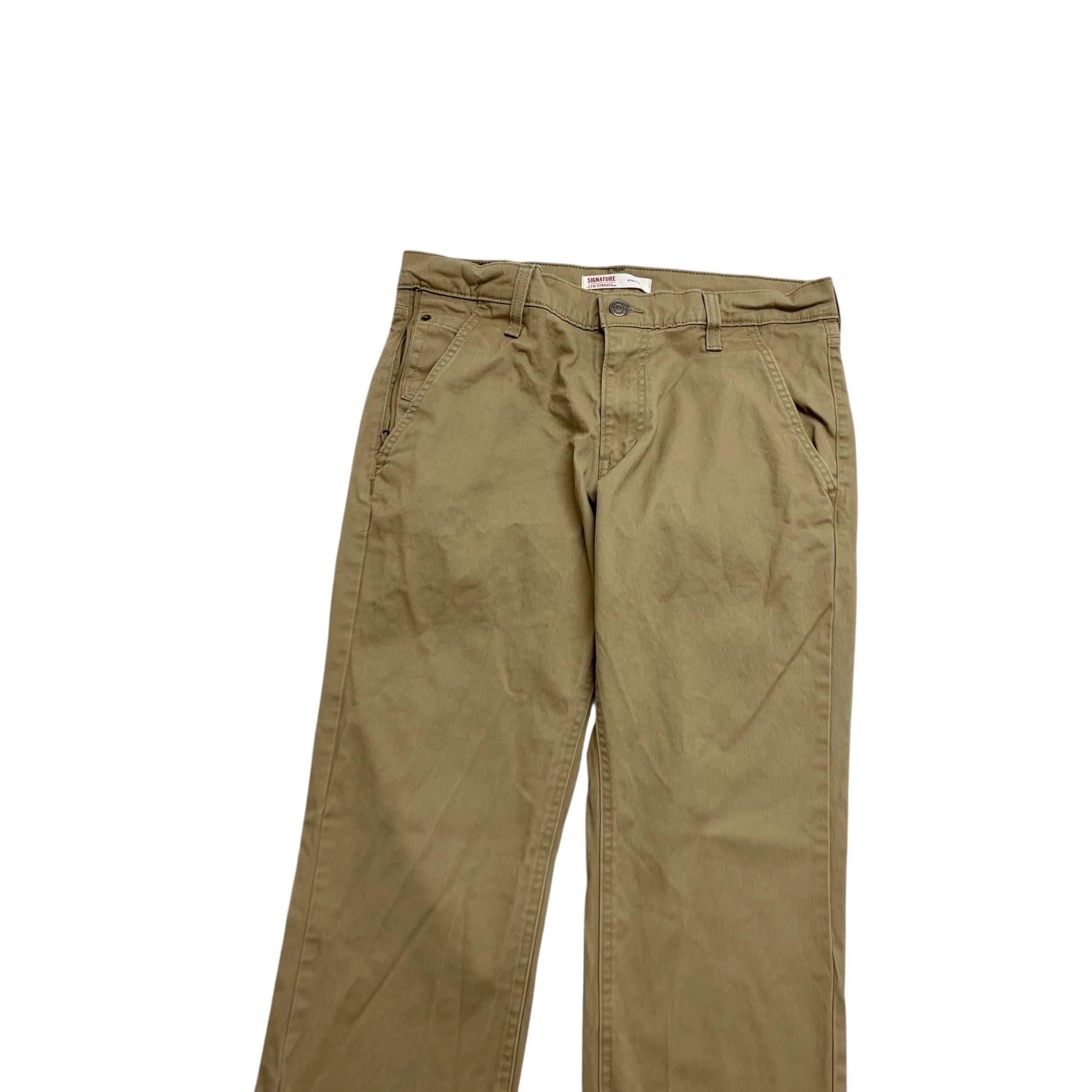 Levis Signature Trousers W32 L29 Mens Beige Athletic Straight Stretch Pants