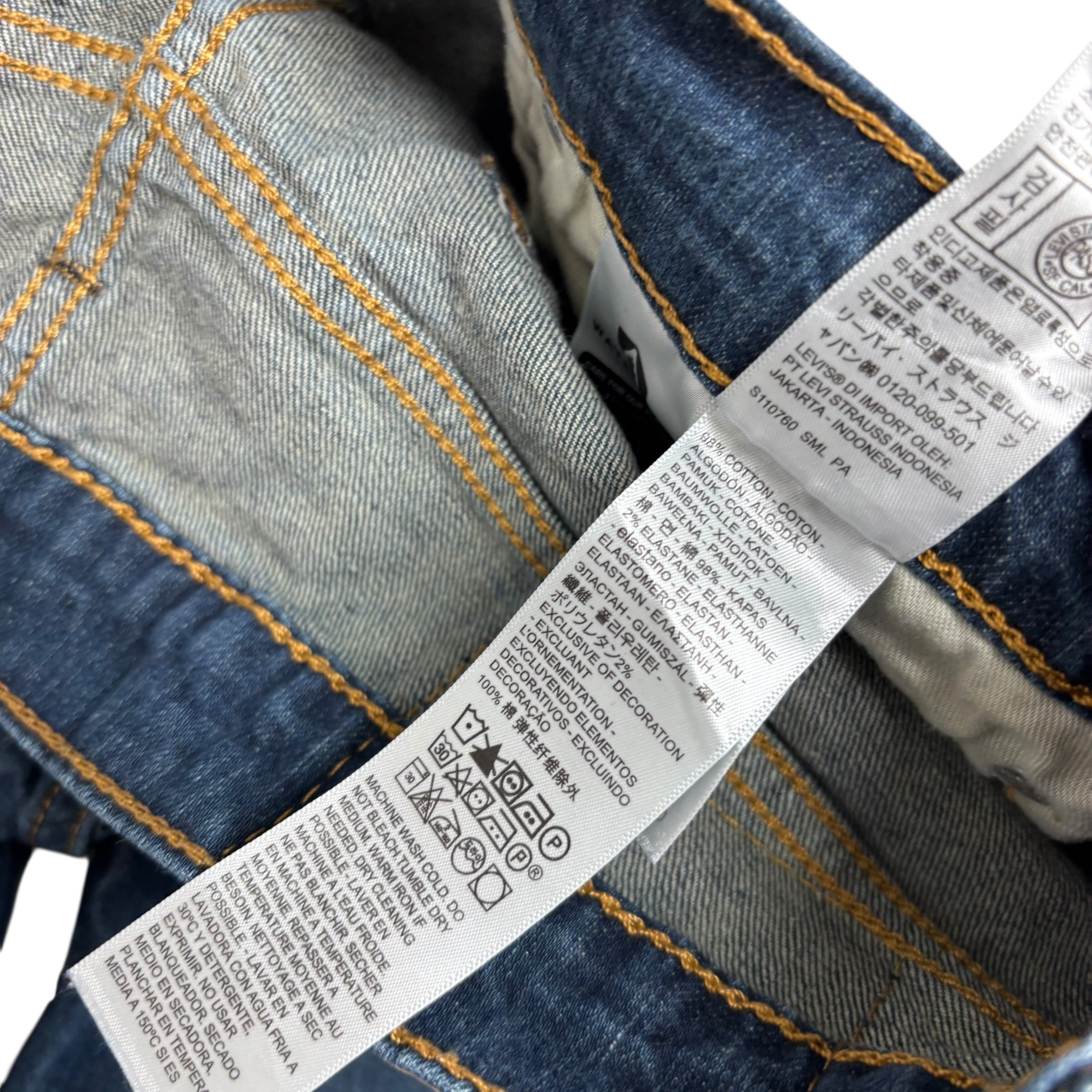 Levis 514 Jeans W32 L33 Mens Dark Blue Regular Straight Fit Stretch Denim (E)